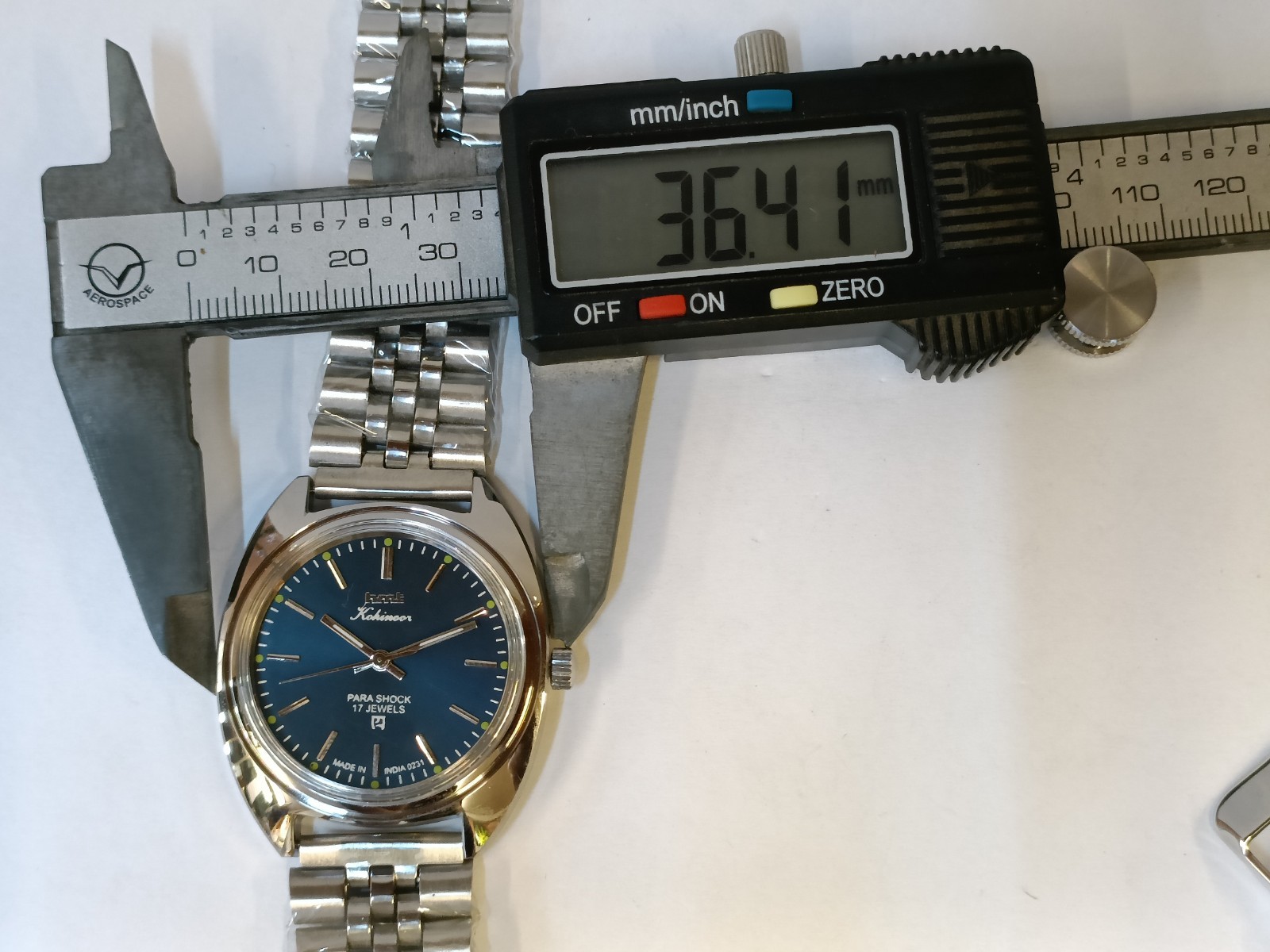 REFURBISHED HMT KOHINOOR 17J WINDING BLUE DIAL 0231 INDIA MEN’S WORKING