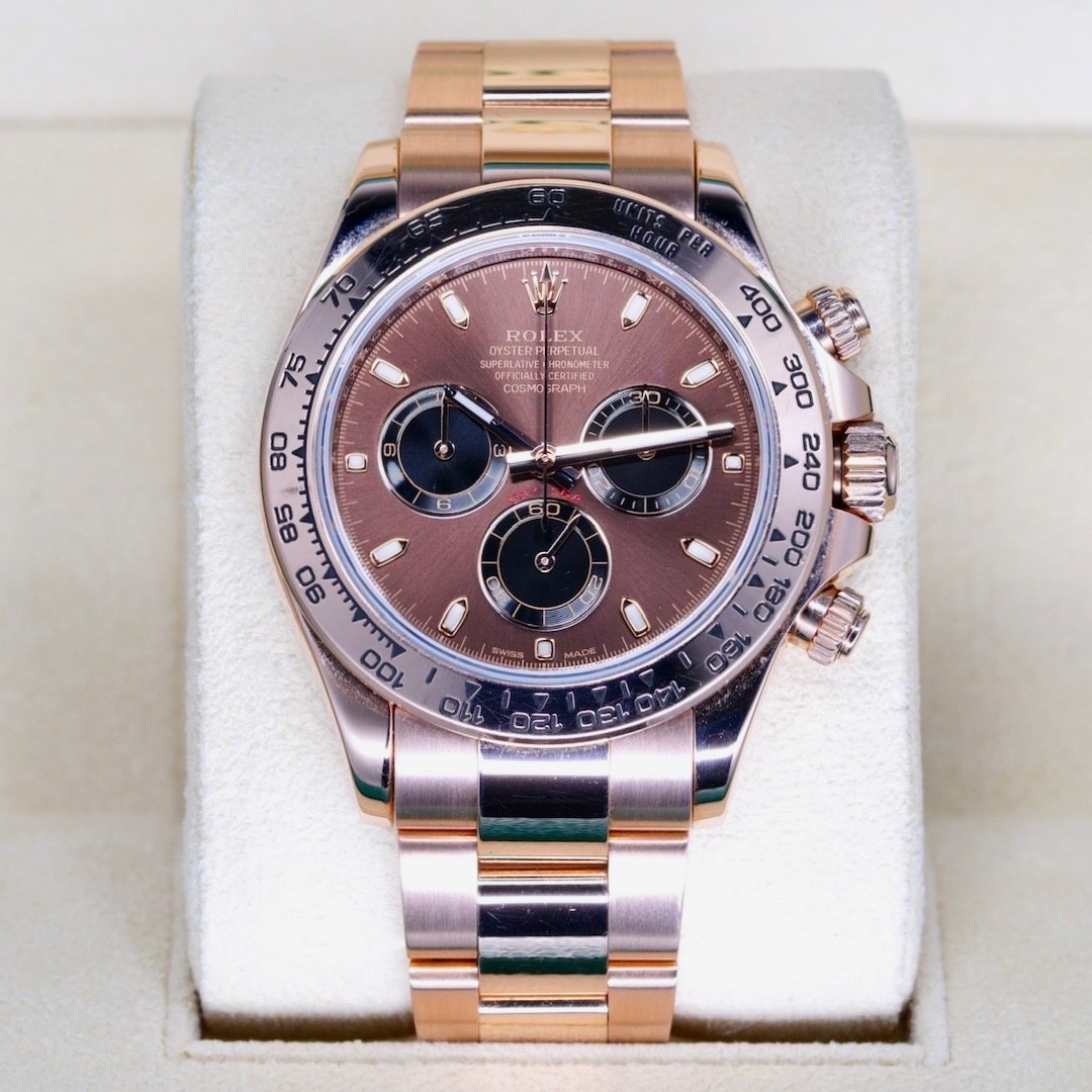 Rolex Cosmograph Daytona 116505 CHOCOLATE Brown Stick Dial 18K Rose Gold 40mm