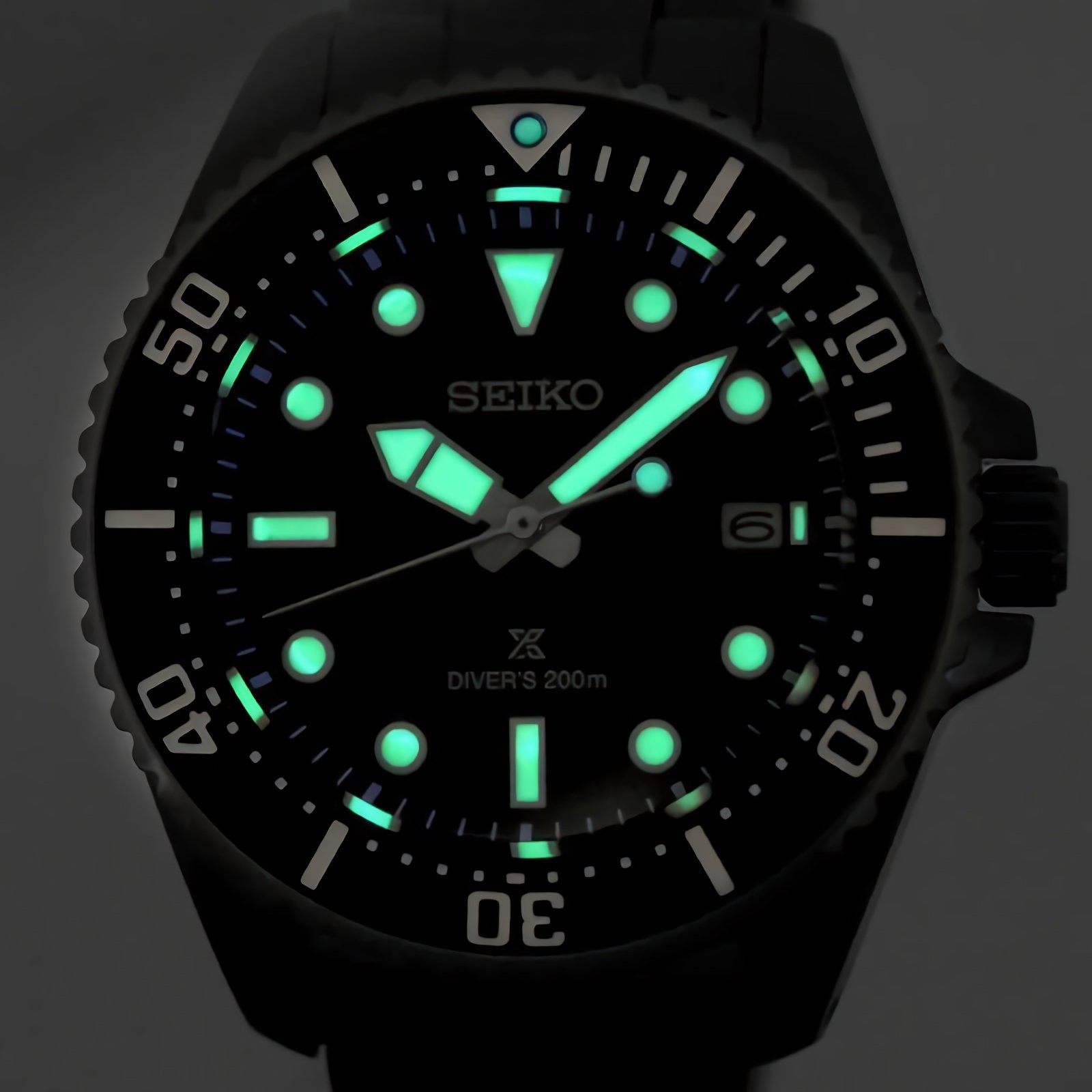 SEIKO Prospex SNE597P1 Solar Black Dial Date Display Stainless Steel Diver Watch