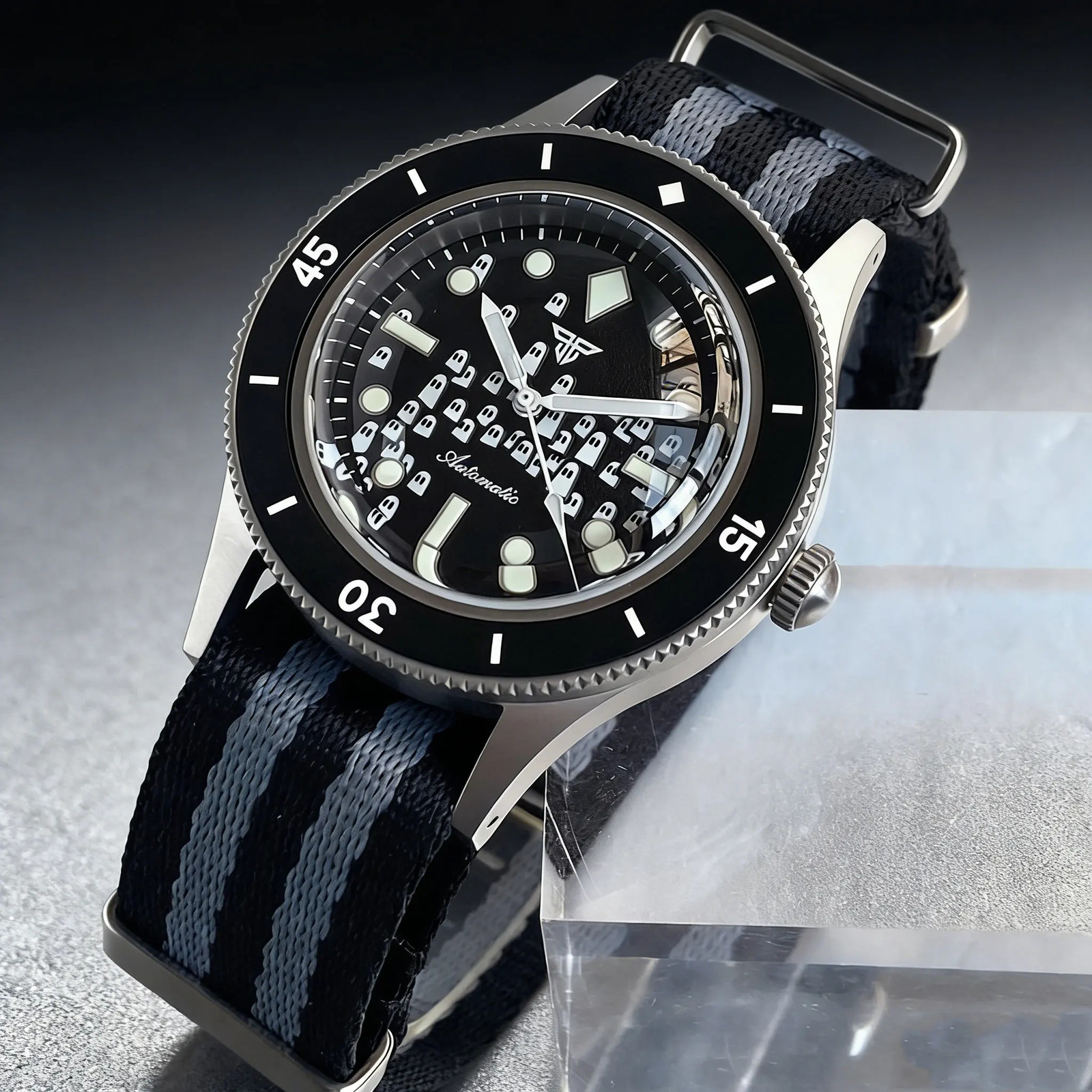 Tandorio New 40mm 50-Fathoms Style NH35A/Miyota 8215 Mechanical Men Watch 20ATM