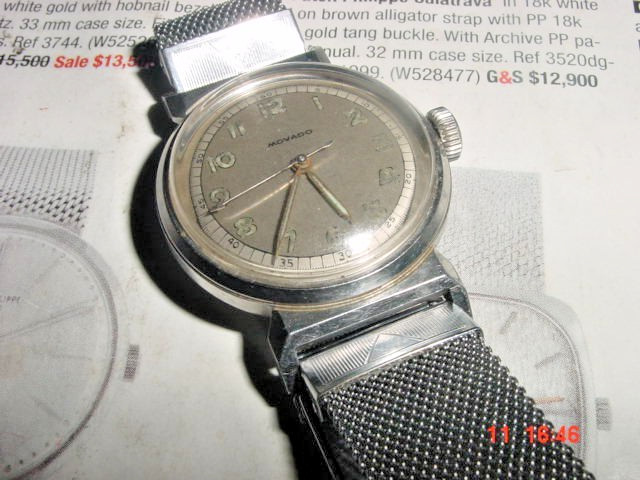 Vintage MOVADO Acvatic Stainless Steel Pilots watch C1940’s