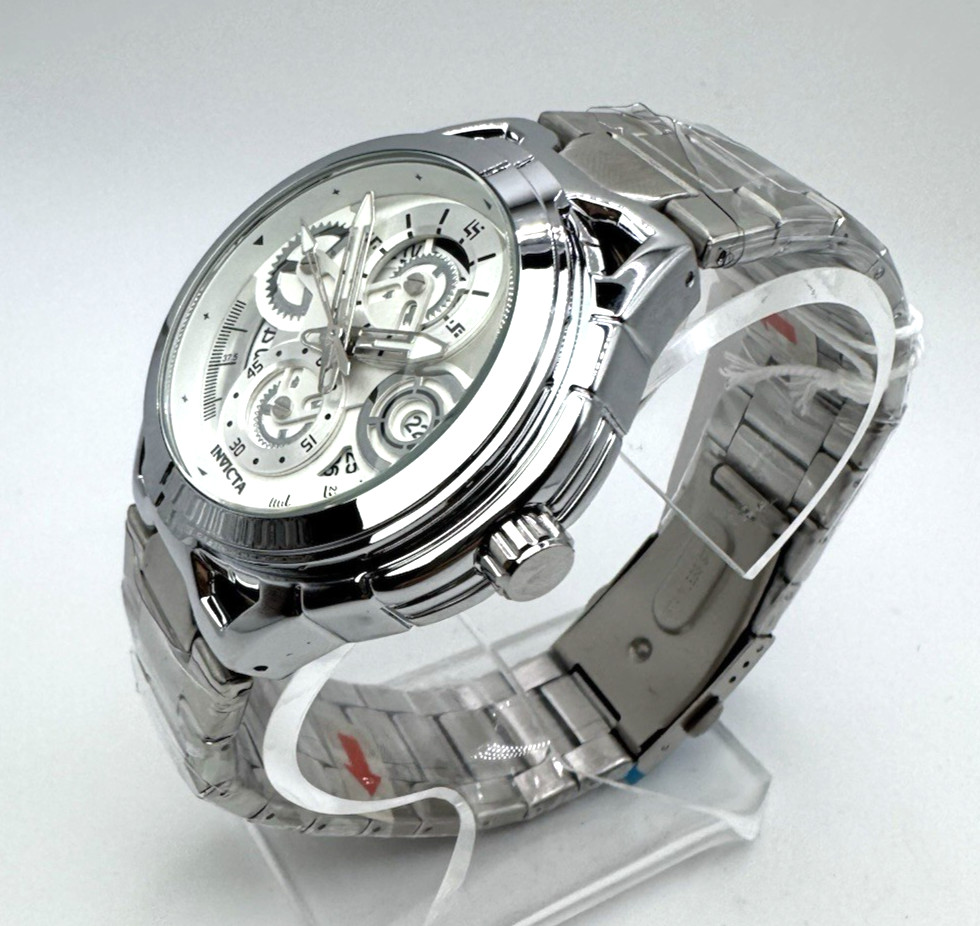 Invicta S1 Rally (79011) 44mm Men’s Quartz Watch – Silver Stainless Steel – NEW