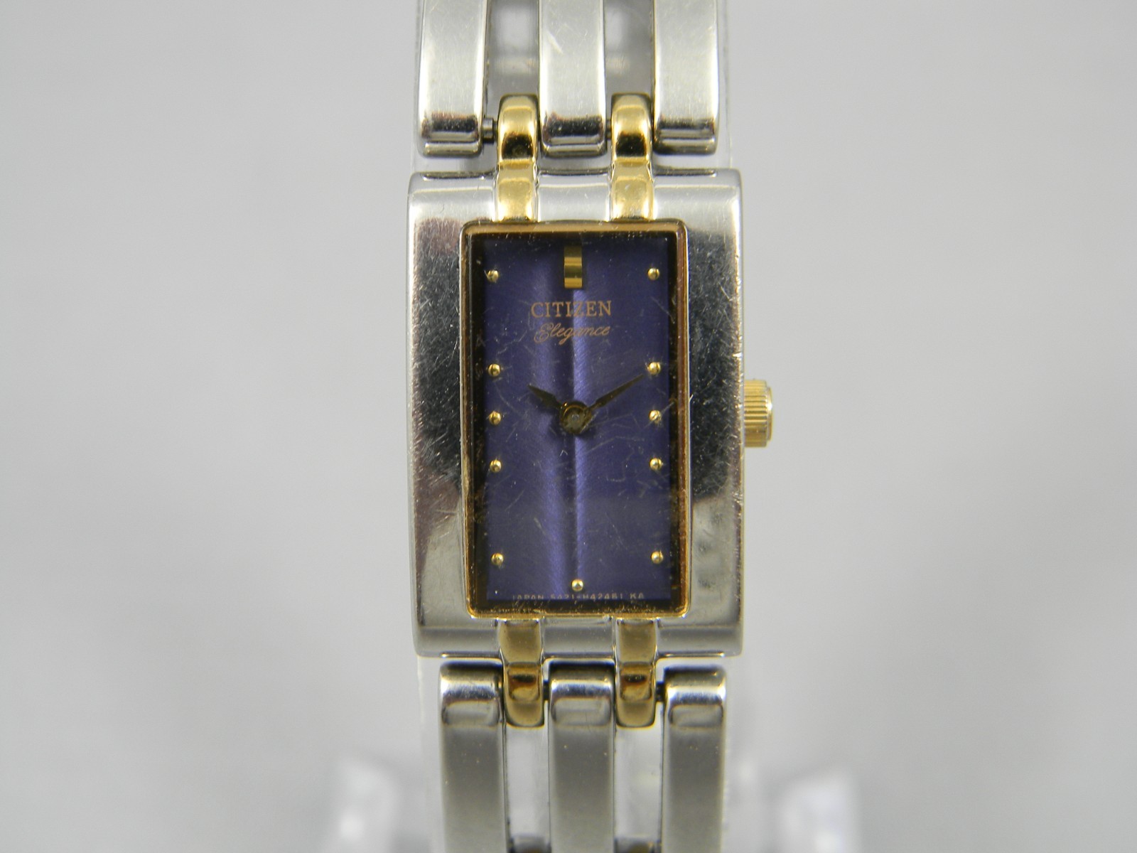 Citizen Elegance Watch Women Dainty 14mm Two Tone Clasp Band New Battery 6.25″