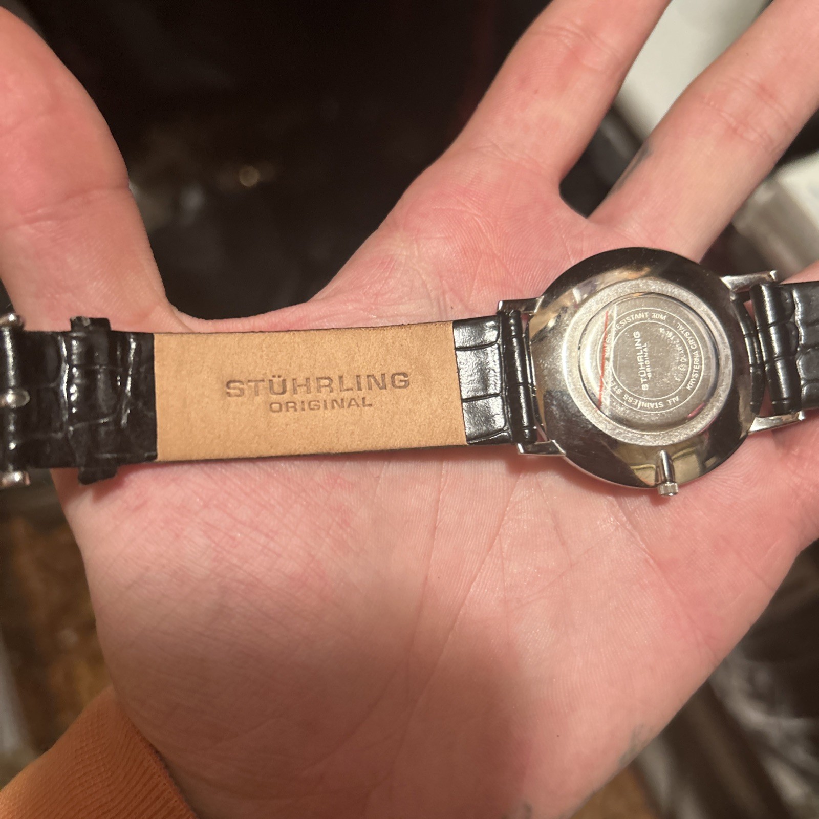 Symphony Black/Leather/Ivory Dial/Silver Case/ Wristwatch Belmont 216A