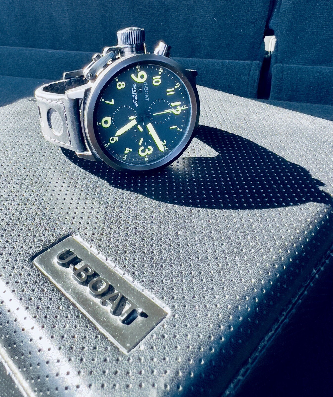 U-BOAT Flight Deck 50mm Black Automatic Dial Leather Strap – U7750