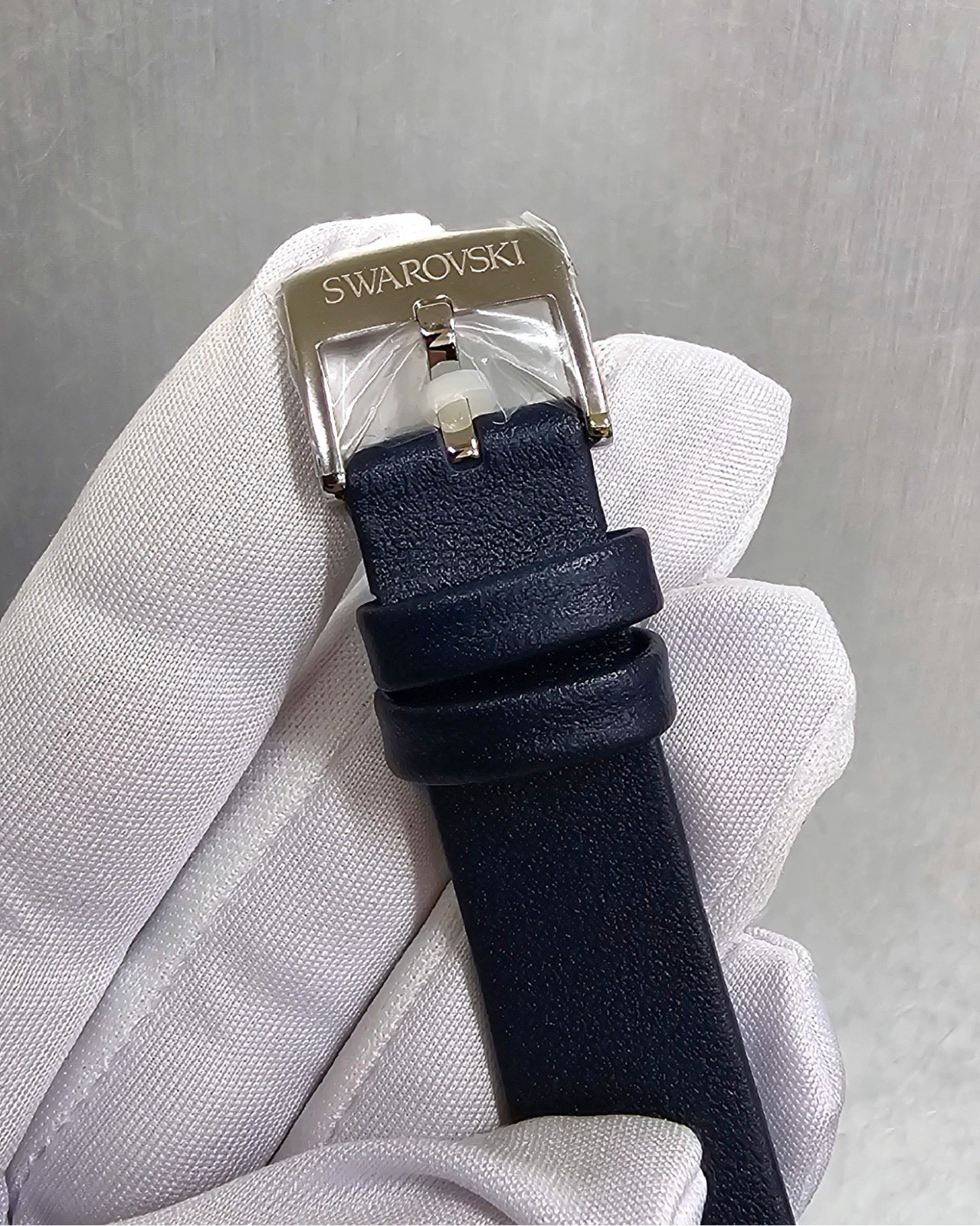 Swarovski Crystalline Glam Quartz 35mm Blue Dial Leather Women’s Watch 5537961
