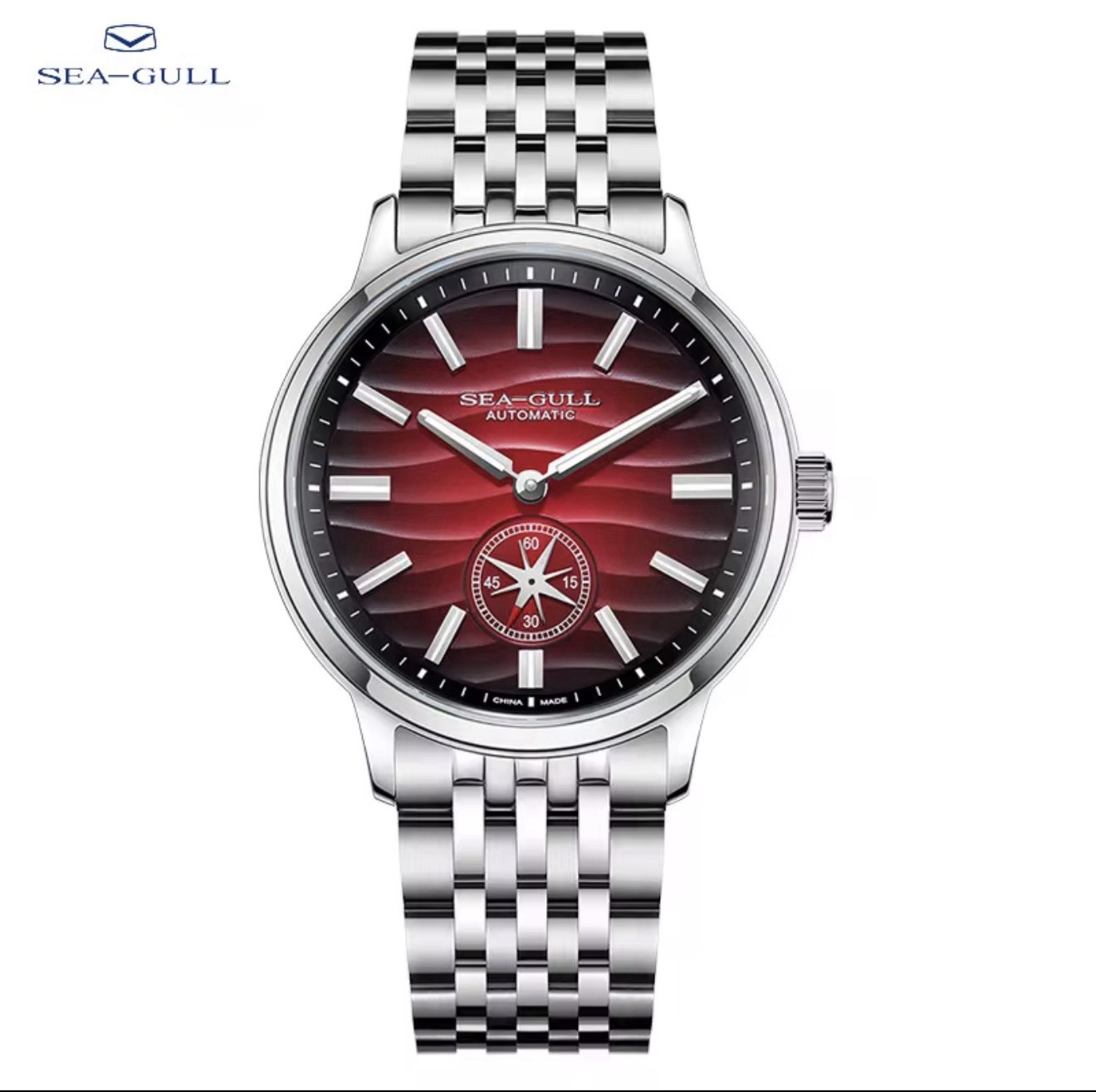 Seagull Dress Watch | ST17 Automatic Movement, Sapphire Crystal, Smoked-Red Dial