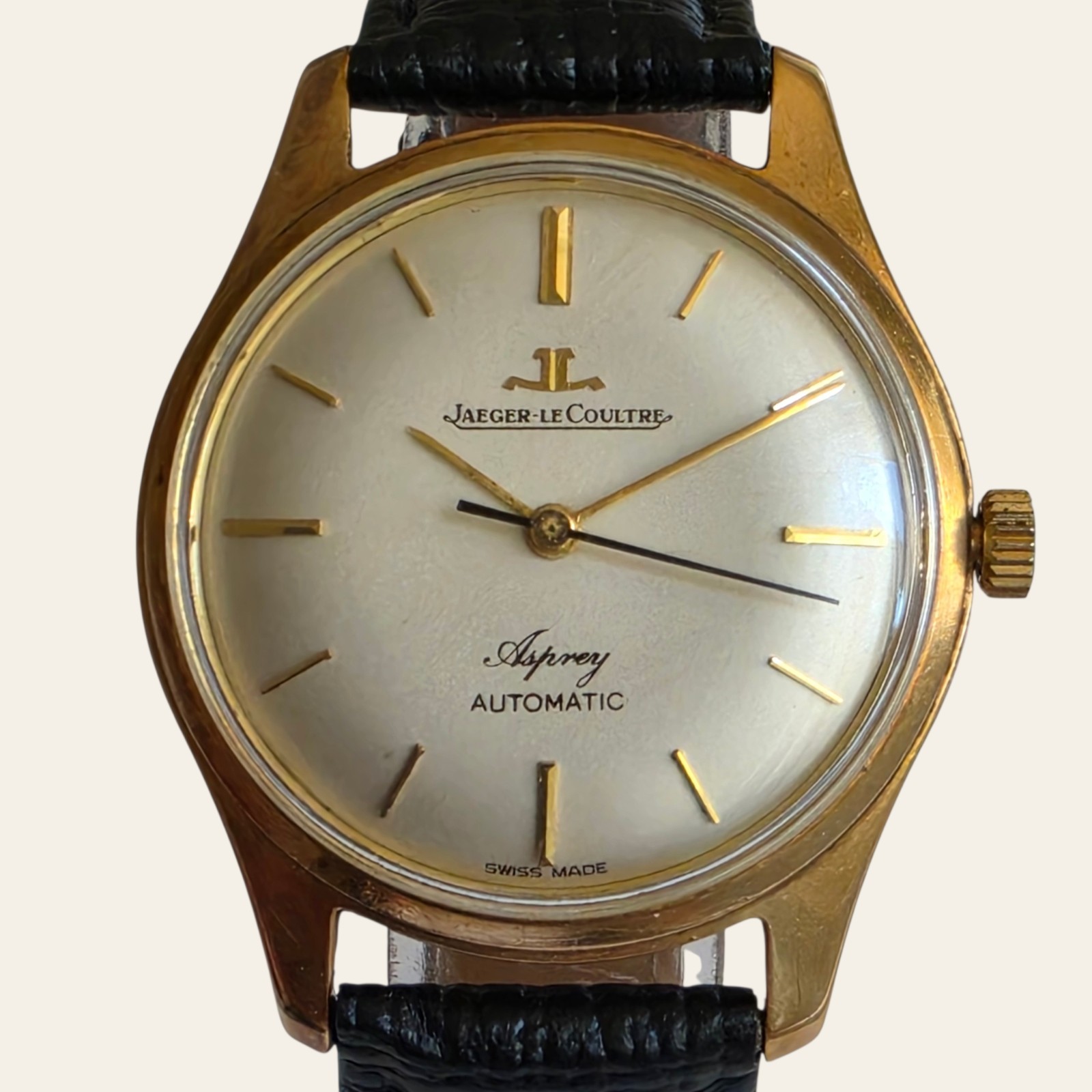 Vintage 9k Solid Gold Jaeger-LeCoultre Asprey Automatic Wristwatch