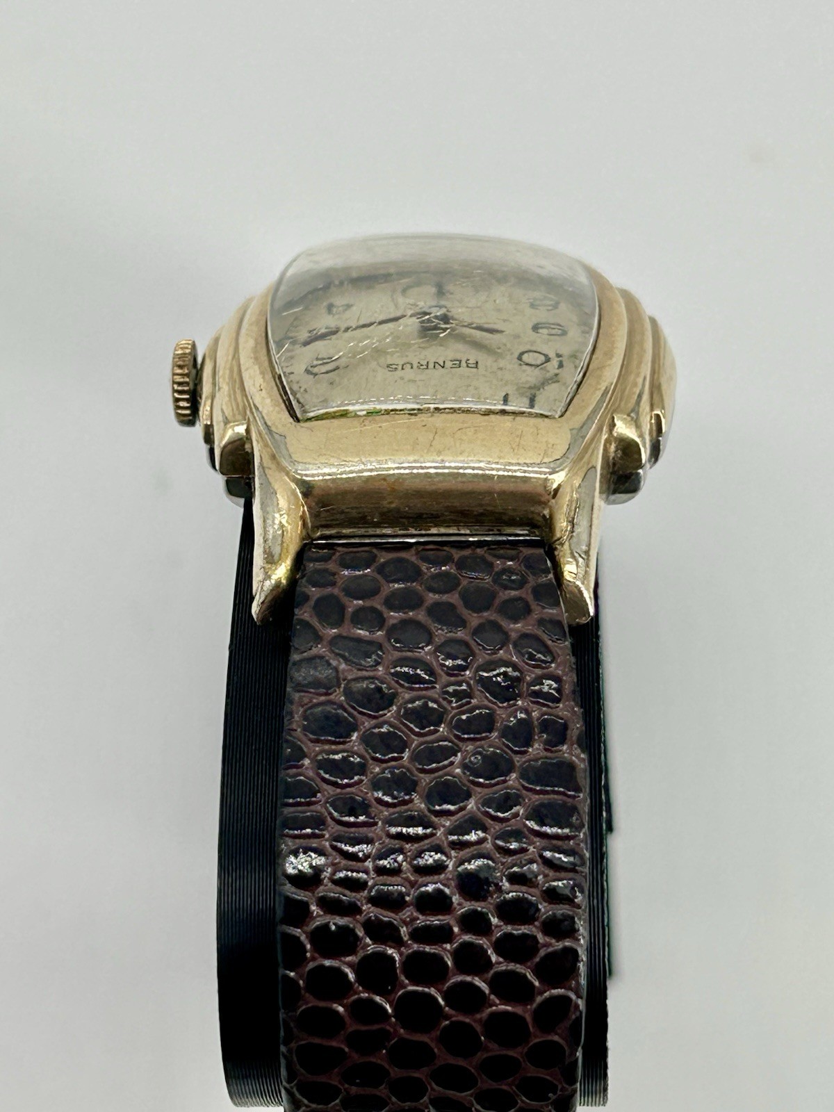 Vintage 1940s Benrus BR1 Tank Watch 15J Swiss 10K RGP Art Deco Mens Mechanical