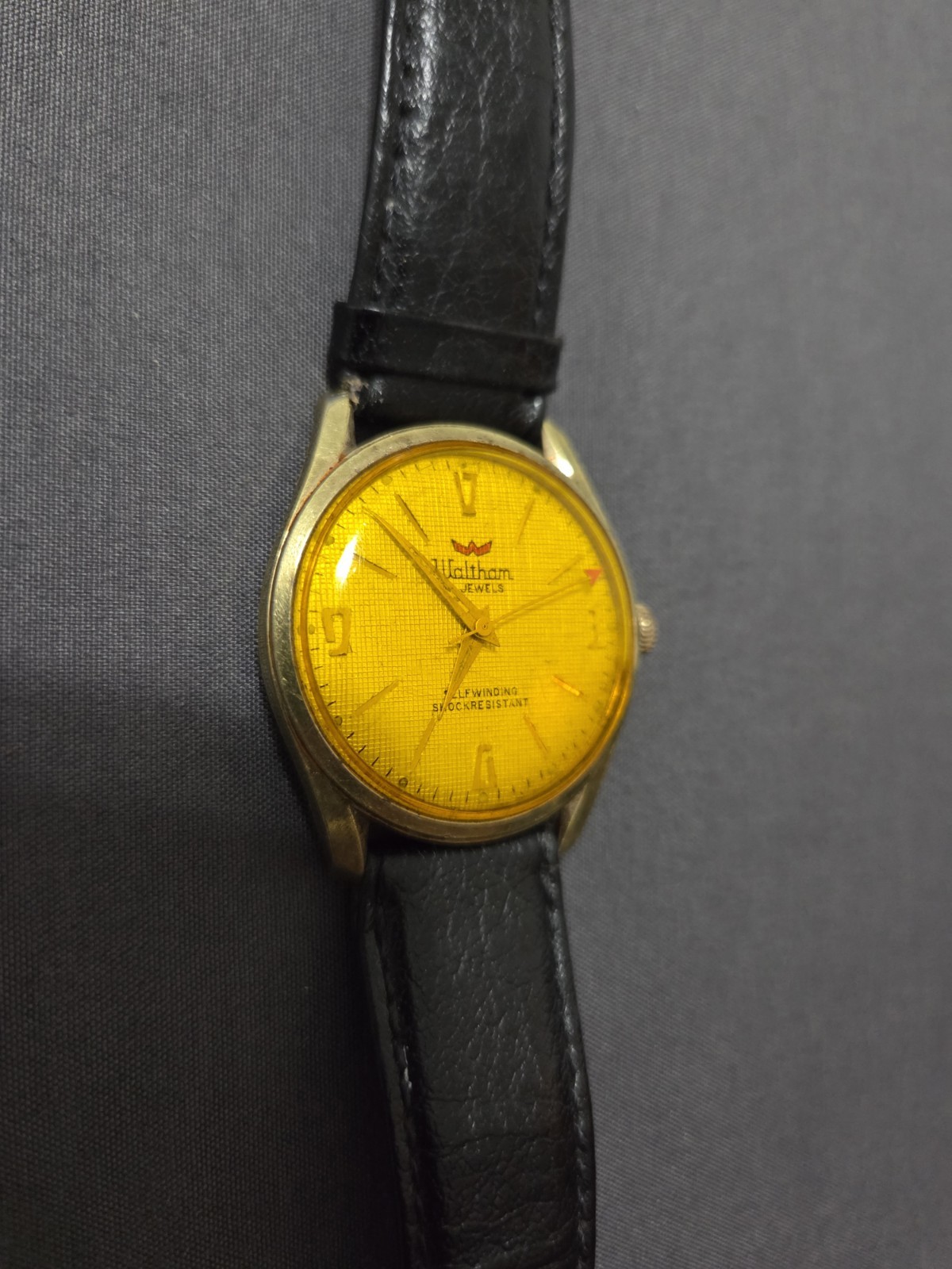 Vintage Waltham 17 Jewels Automatic Watch Tinted Yellow Orange Crystal – RUNNING