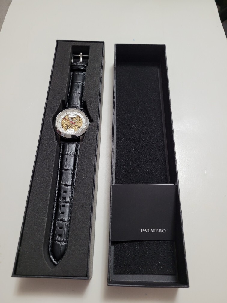 Men’s Automatic Skeleton Ivory Dial Black Strap NIB Perfect gift (NOW $215)
