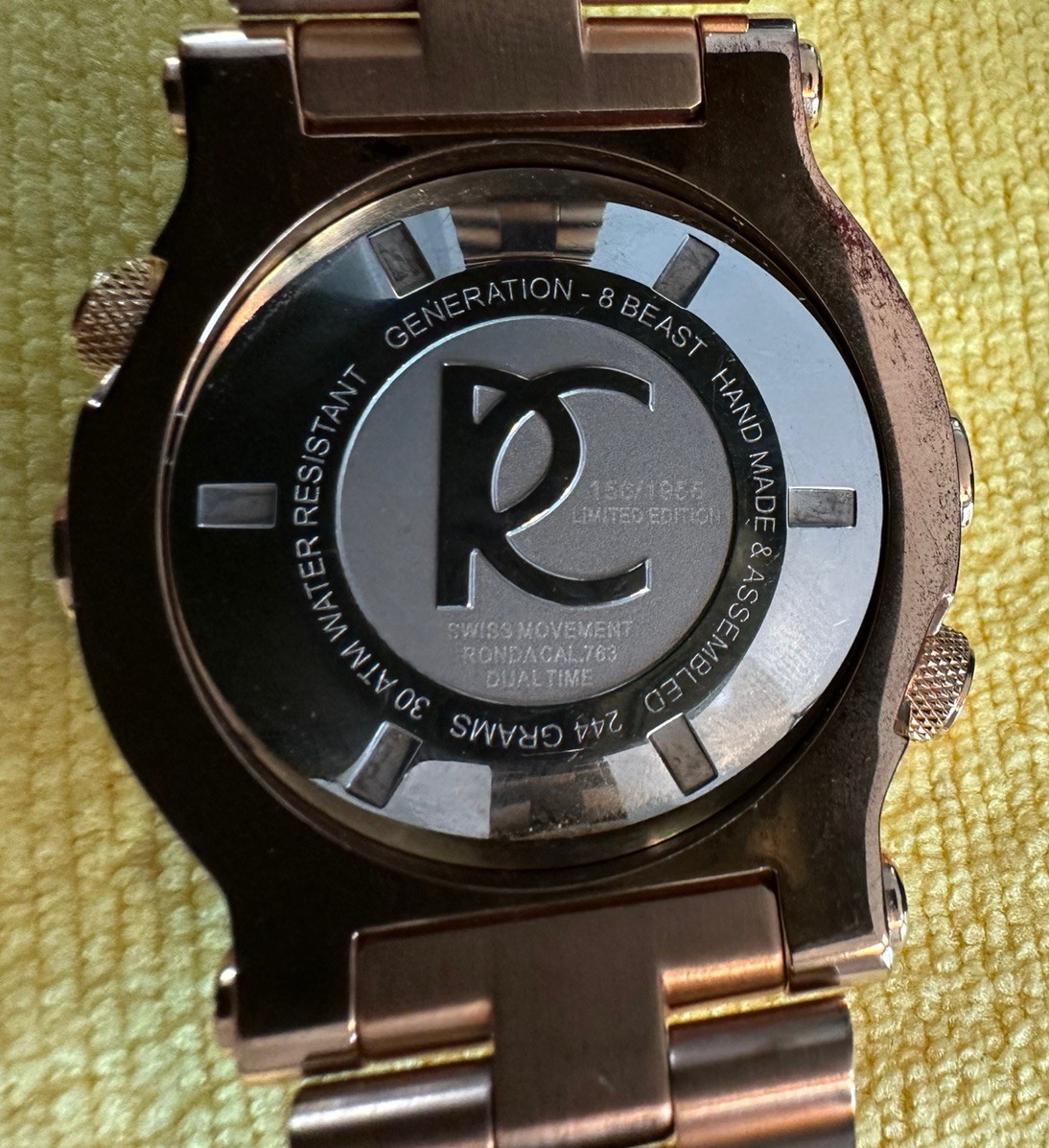 Renato Generation 8 Beast Dual Time Rose Gold PVD 45mm Watch (New Batteries)