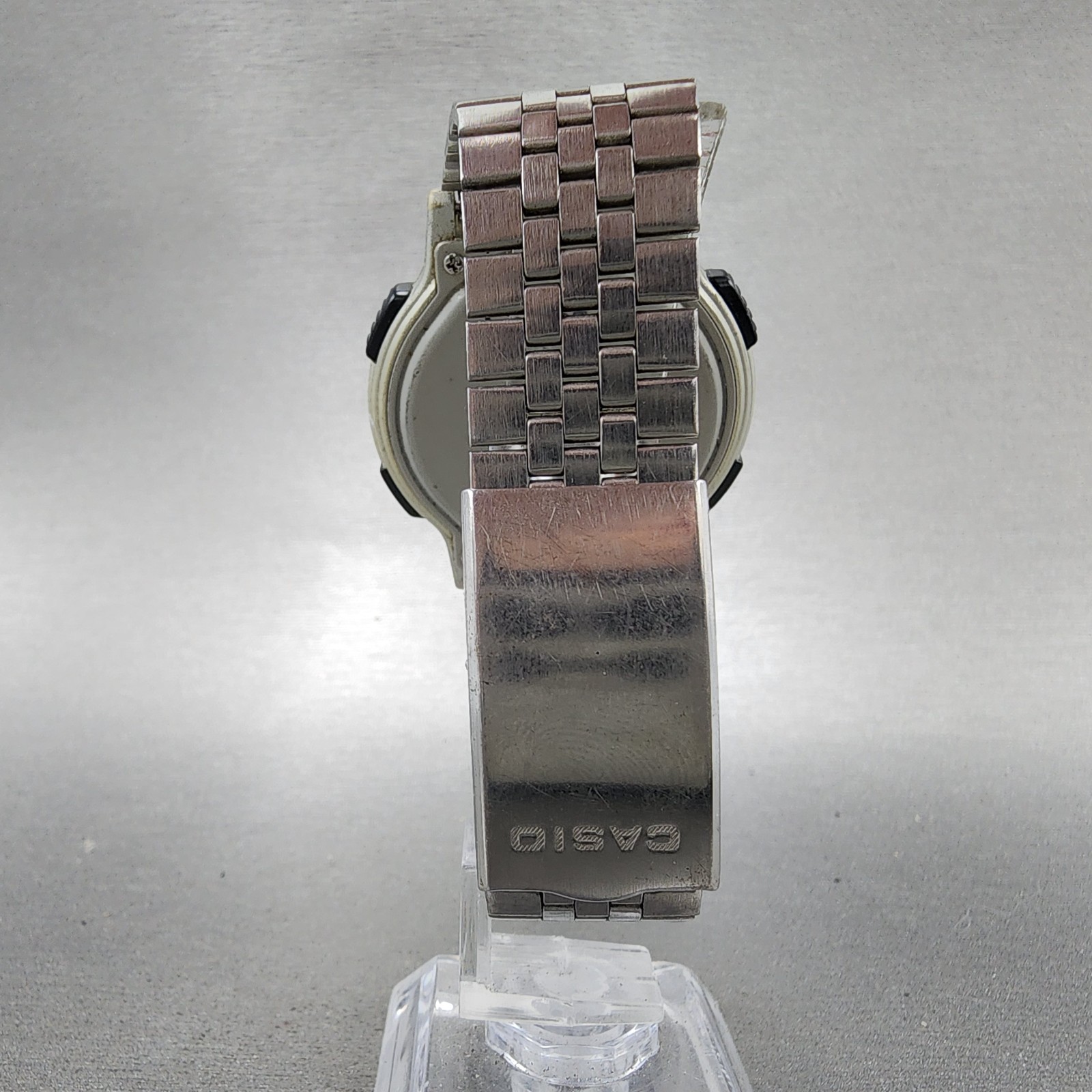 Casio Twincept ABX-53 Watch Men 40mm Gray Dial Silver Tone Alarm Chrono New Batt