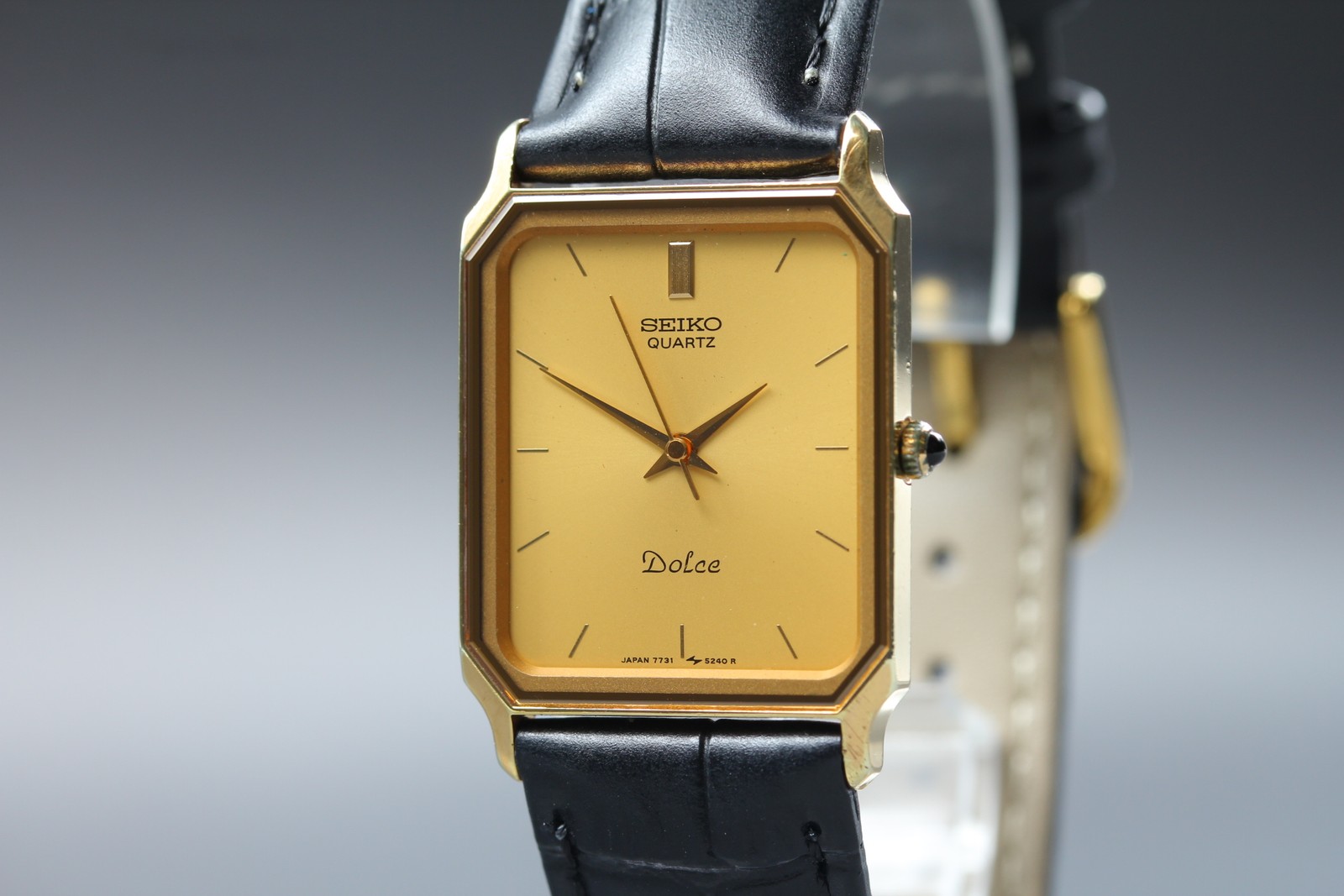 [EXC+5] Seiko Dolce 7731-5210 24mm SGP30 Gold Dial Quartz Men’s Watch From JAPAN