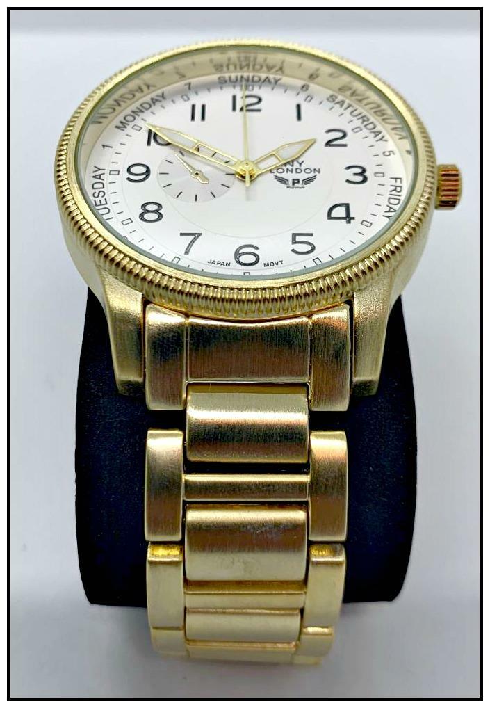 Men’s CLASSY ELEGANT DIVER Round Gold LUXURY Designer Fashion WRIST WATCH 45mm