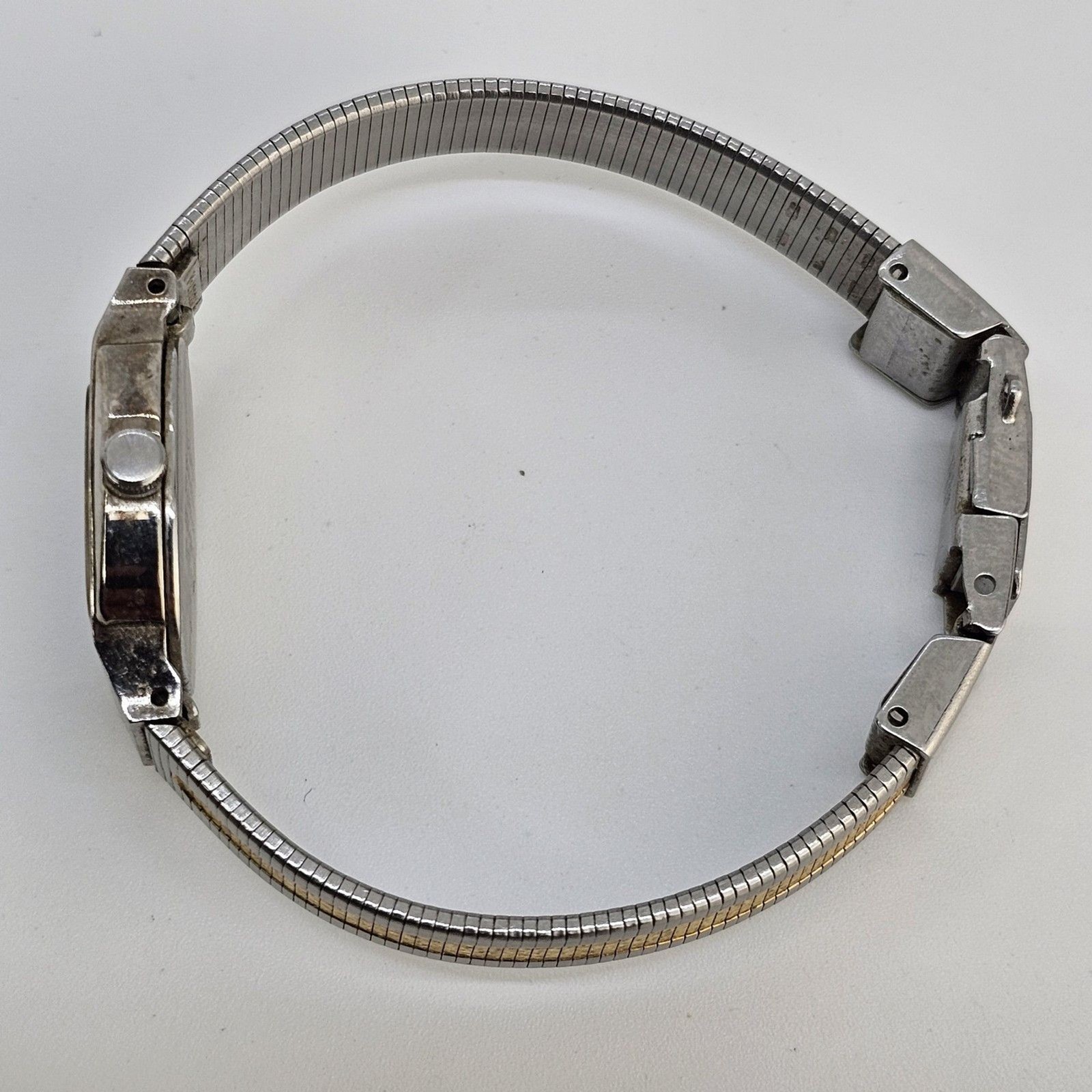 VTG 16MM SEIKO Women’s Watch Gray Dial Two Tone Bracelet 5″ Wrist New Battery