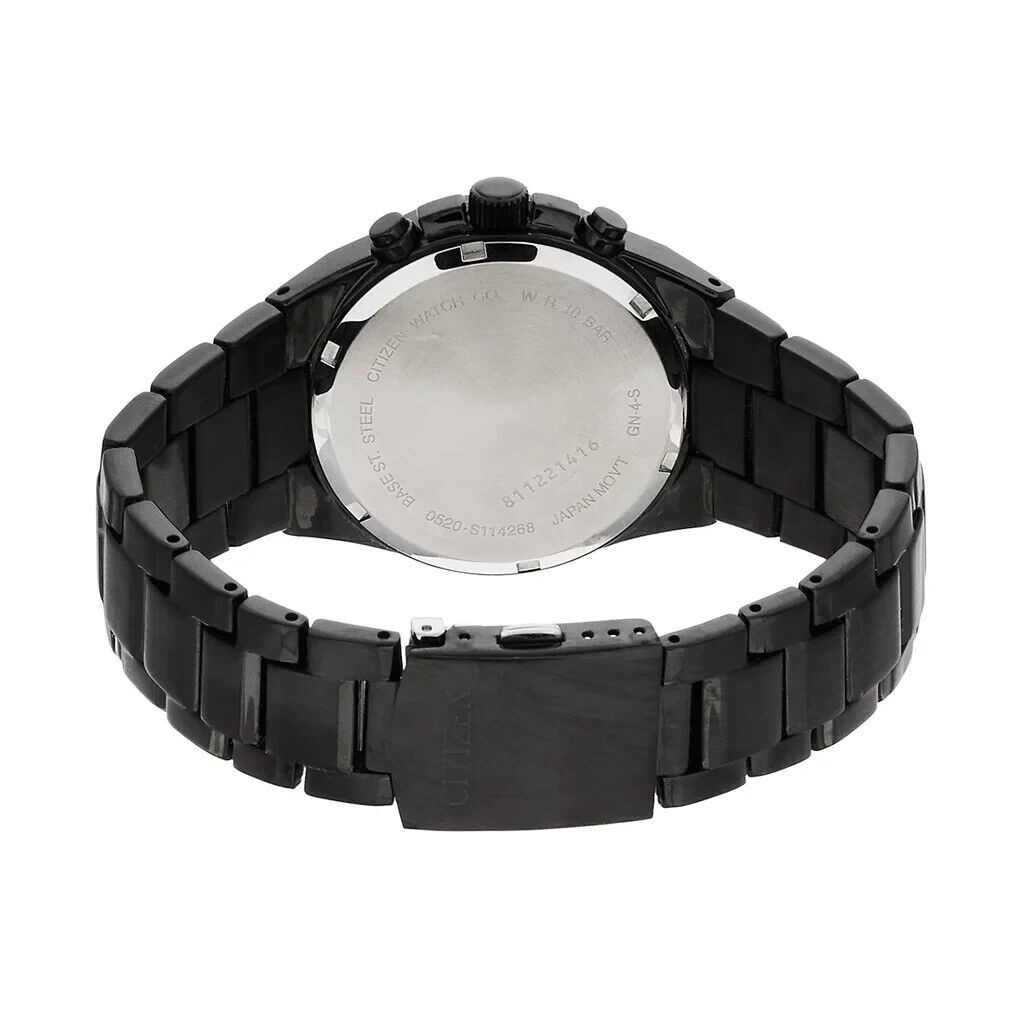Citizen Men’s Chronograph Quartz Black Stainless Steel Watch – AN8175-55E NEW