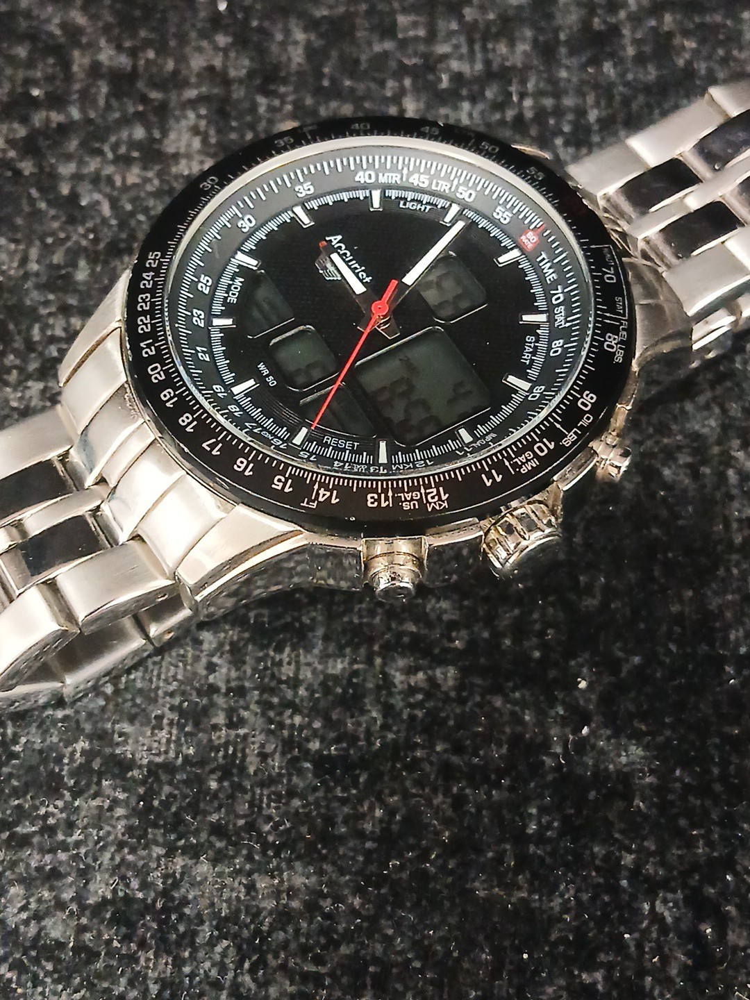Accurist Skymaster MB929B Chronograph Alarm Quartz Watch Working U1S5