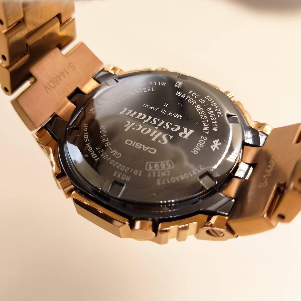 CASIO G SHOCK GM B2100GD 5AJF FULL METAL Rose Gold Stainless Metal Octagon Tough