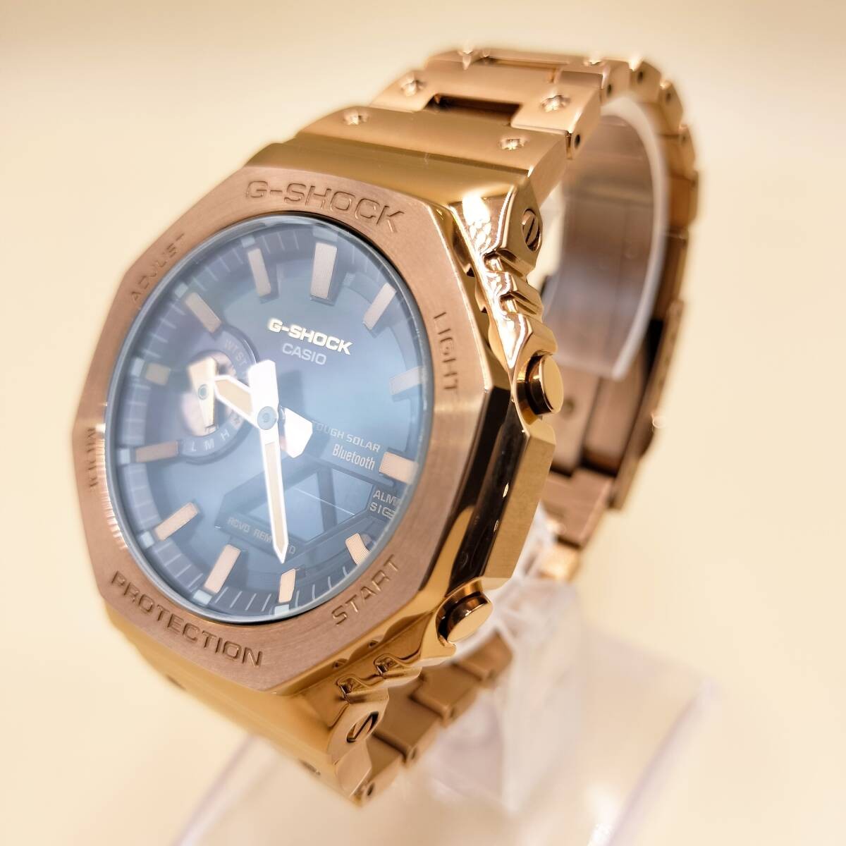 CASIO G SHOCK GM B2100GD 5AJF FULL METAL Rose Gold Stainless Metal Octagon Tough