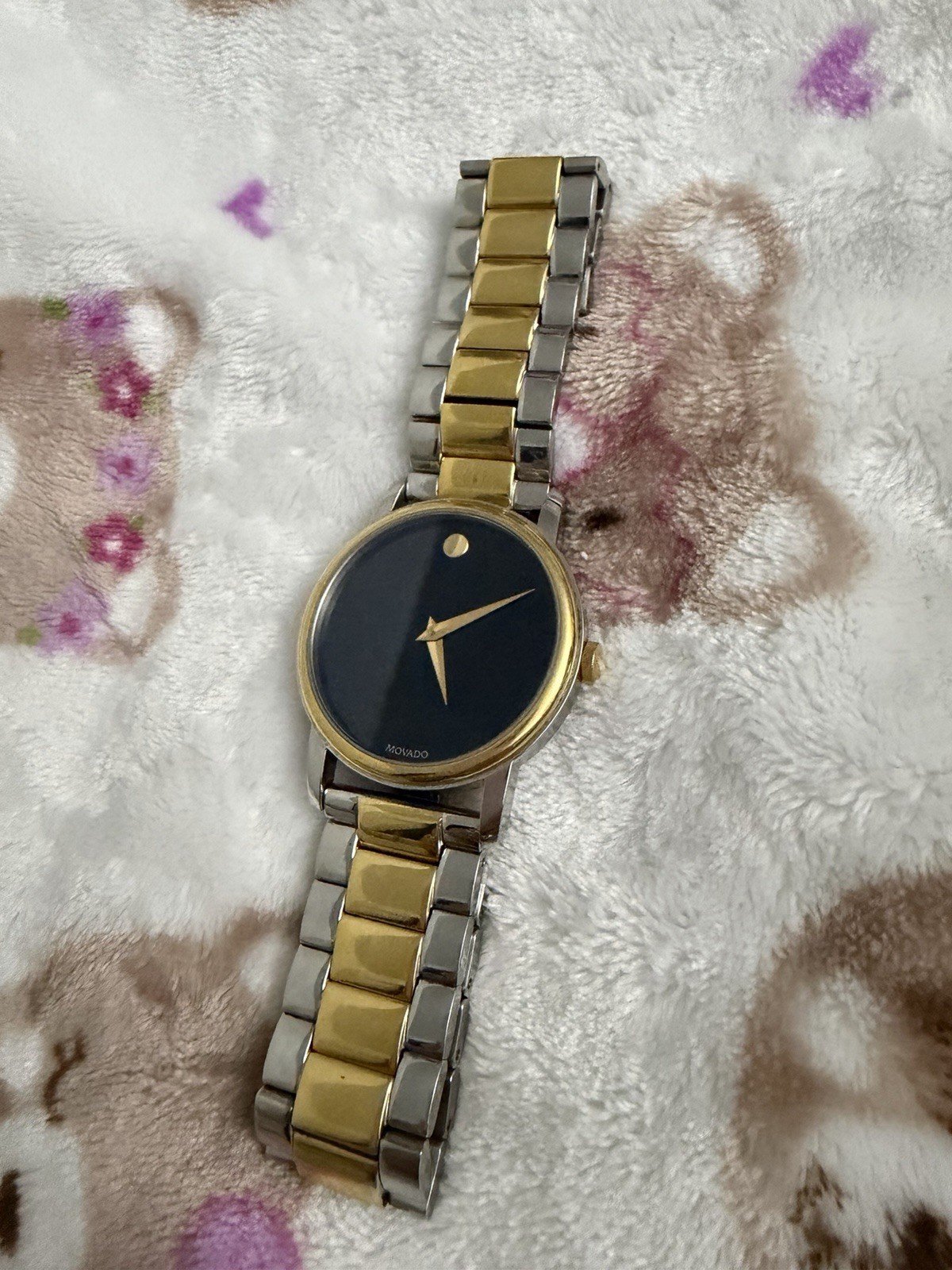 Movado Museum Swiss Made Quartz Two-Tone Bracelet Black Dial 28mm Watch