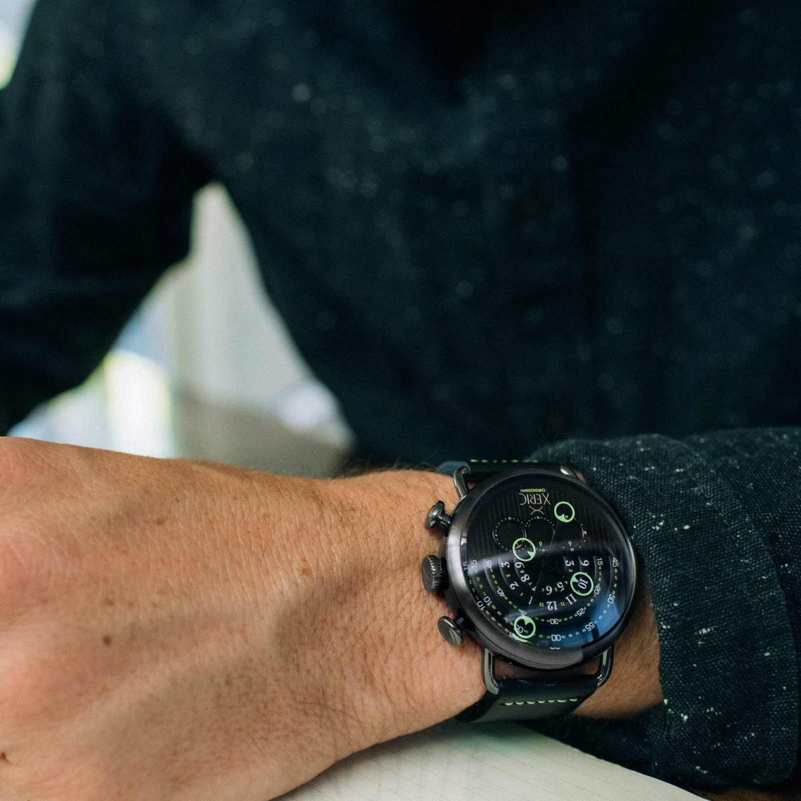 Xeric Halograph Chrono Sapphire Gunmetal Lime Watch – Brand New