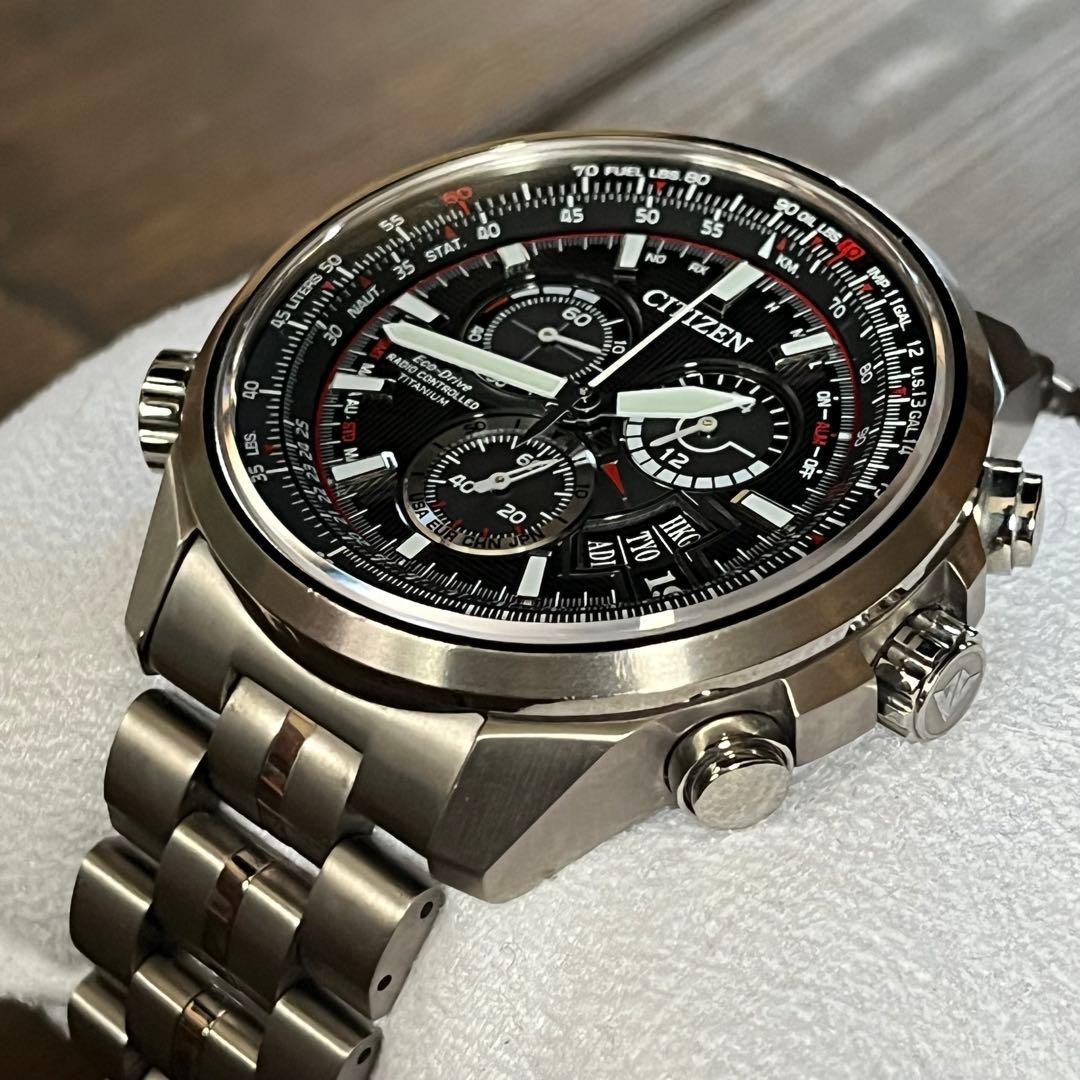 Junk Citizen Eco Drive Radio Chronograph Titanium Watch 18cm 7.09in BY0120