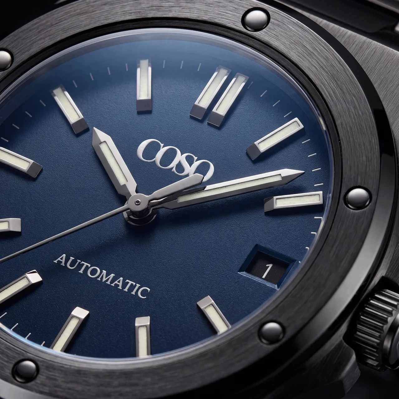 COSO Valtor Automatic Blue Dial Black Steel Bracelet