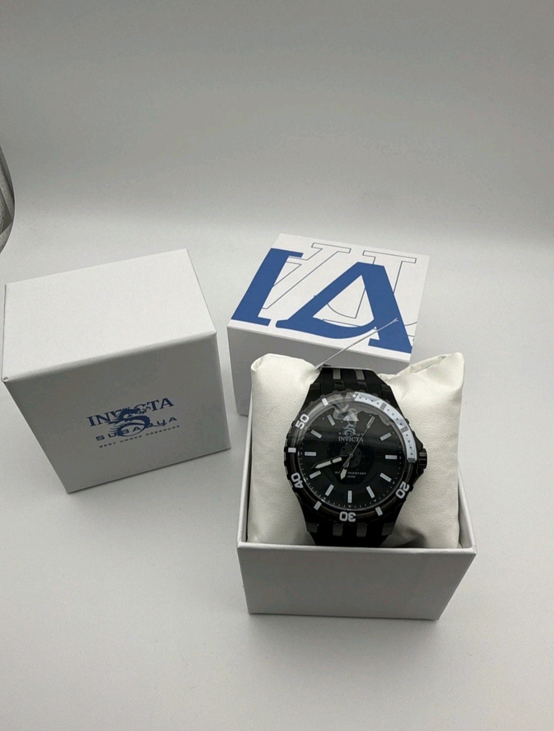 Invicta Men’s Watch Subaqua Quartz Black and Grey Silicone Rubber Strap 69447