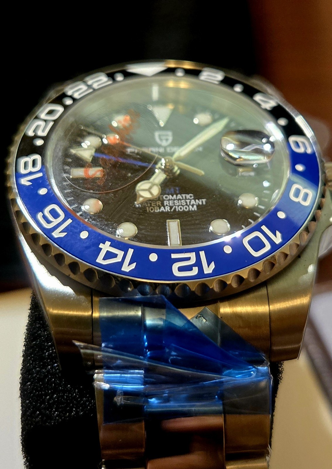 Pagani Design GMT II Batman Homage/Automatic NH34/Sapphire Crystal/Ceramic Bezel