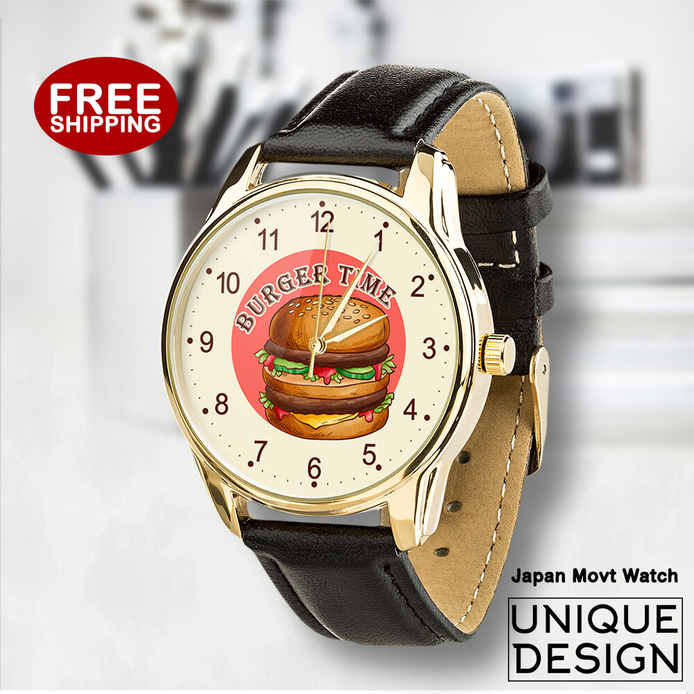 Burger Time Watch | Funny Gift for Food Lover | Burger Lover Watch for Men Women