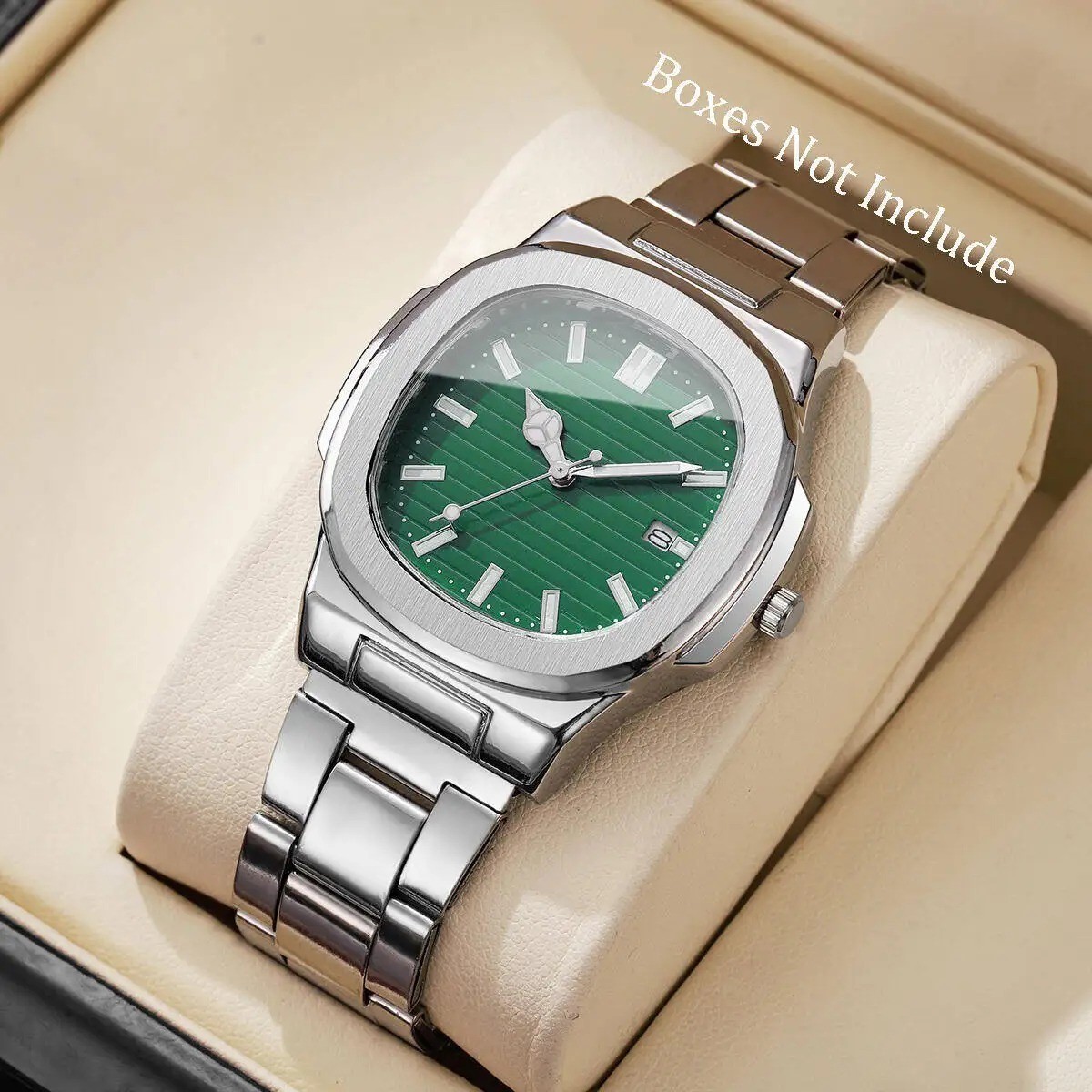 Montres d’affaires de luxe pour hommes, cadran carré, bracelet en acier inoxydab