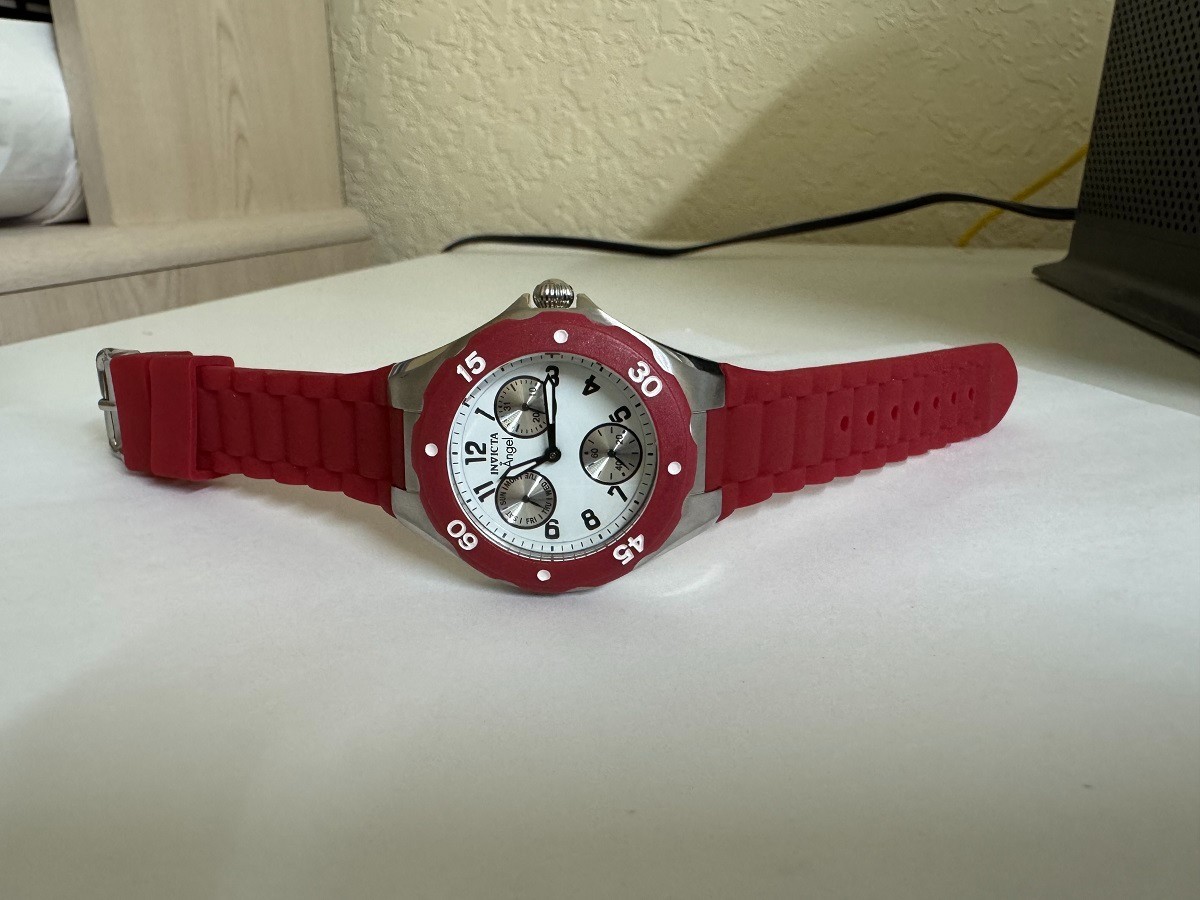 Invicta Women’s 0701 Angel Collection Burgundy Multi-Function Watch 38mm