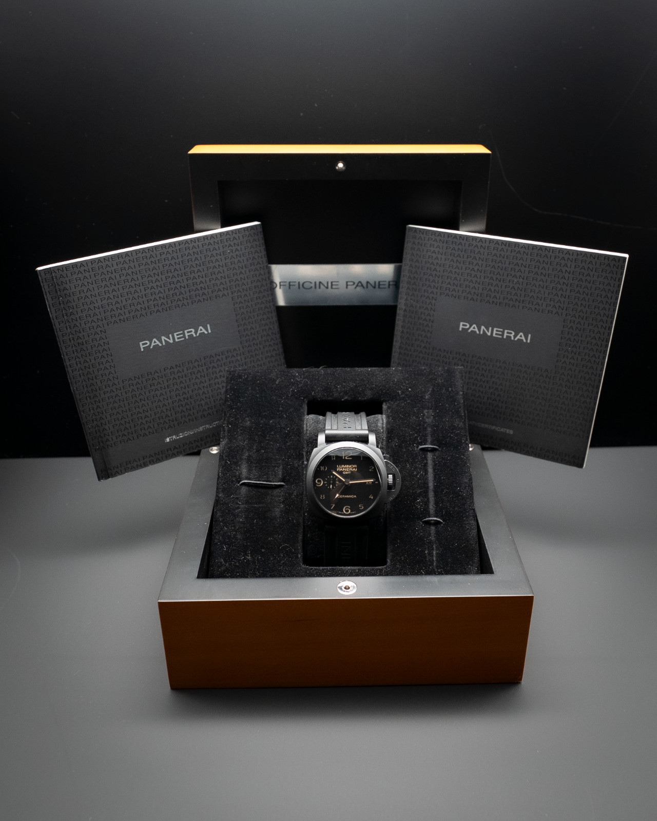 Panerai Luminor GMT Ceramic PAM01441 44mm Black Dial Box & Papers Full Set