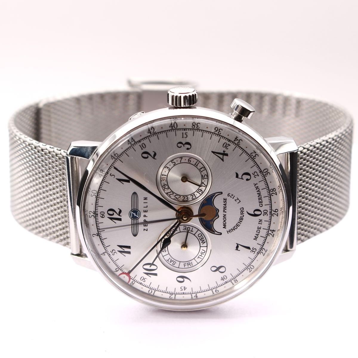 Zeppelin LZ129 Hindenburg Moon Phase 7036-1 Quartz Germany Men’s Watch