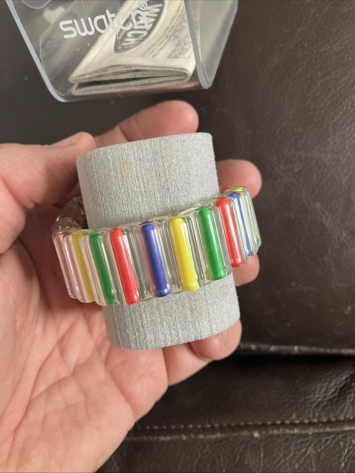 Swatch Candy Gloss Watch Multi Colour Rainbow Pride