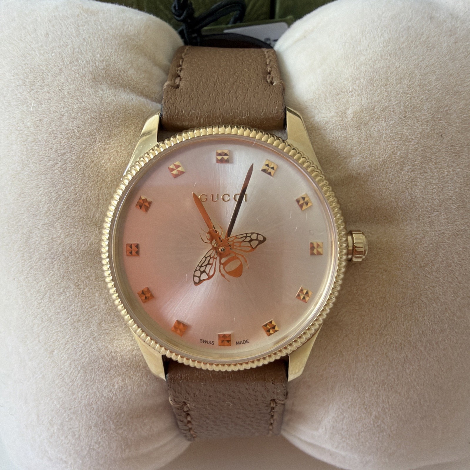 Gucci Brown & Gold Tone Bee Watch Women’s Limited Edition