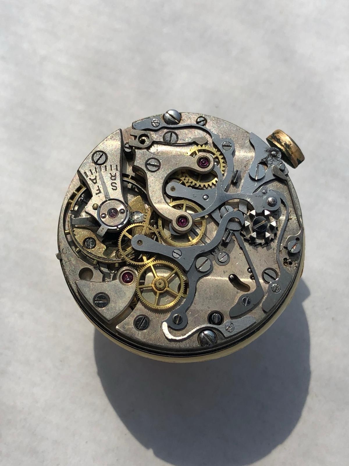 Lemania Omega 33.3 Rare Movement Cal 15 TL Monopusher Not Working For Parts