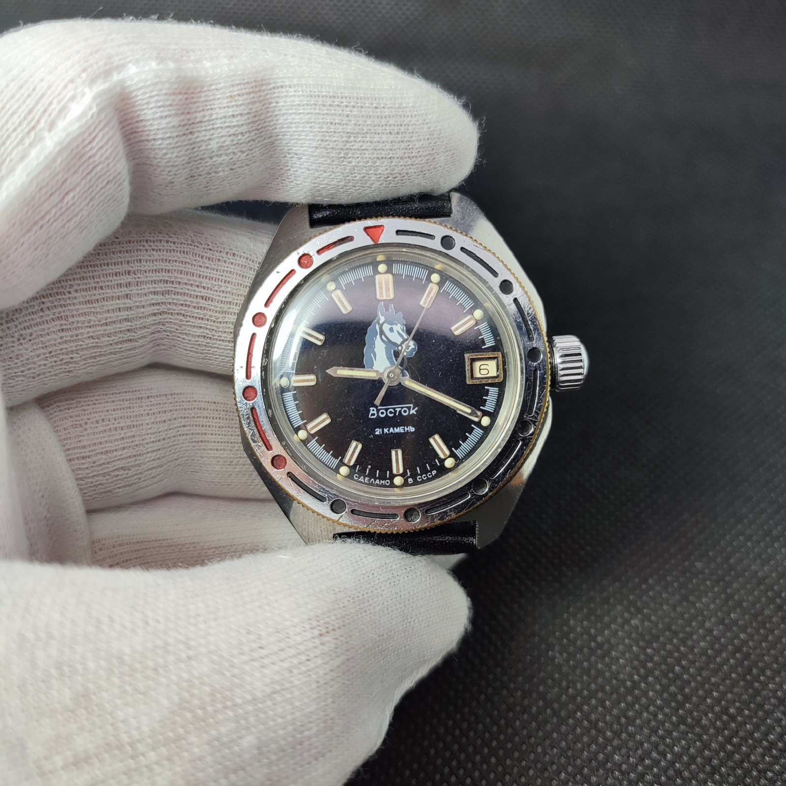 ⭐ Vintage Soviet watch Vostok amphibian horse automatic 2416.B made in USSR 80s
