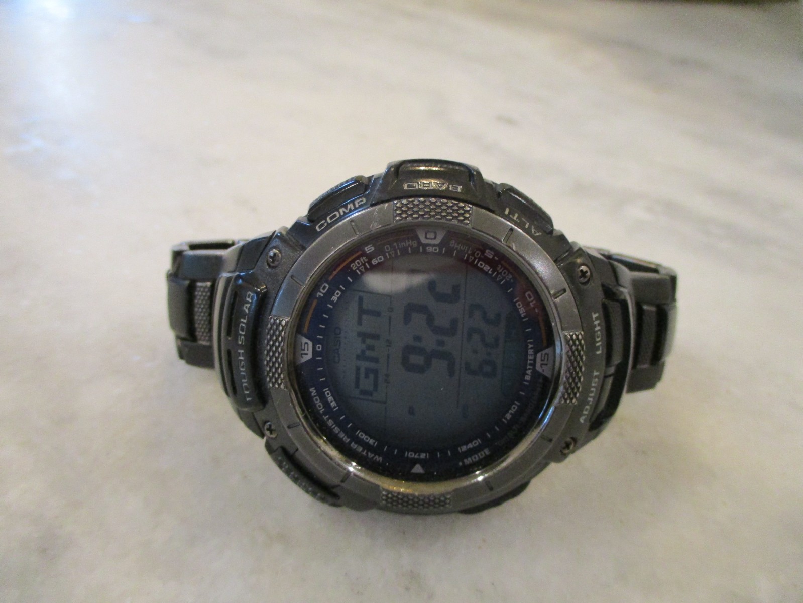 CASIO PRO TREK TOUGH SOLAR DIGITAL WATCH PRG-80YT BLACK 10 BAR – TITANIUM-WORKS!