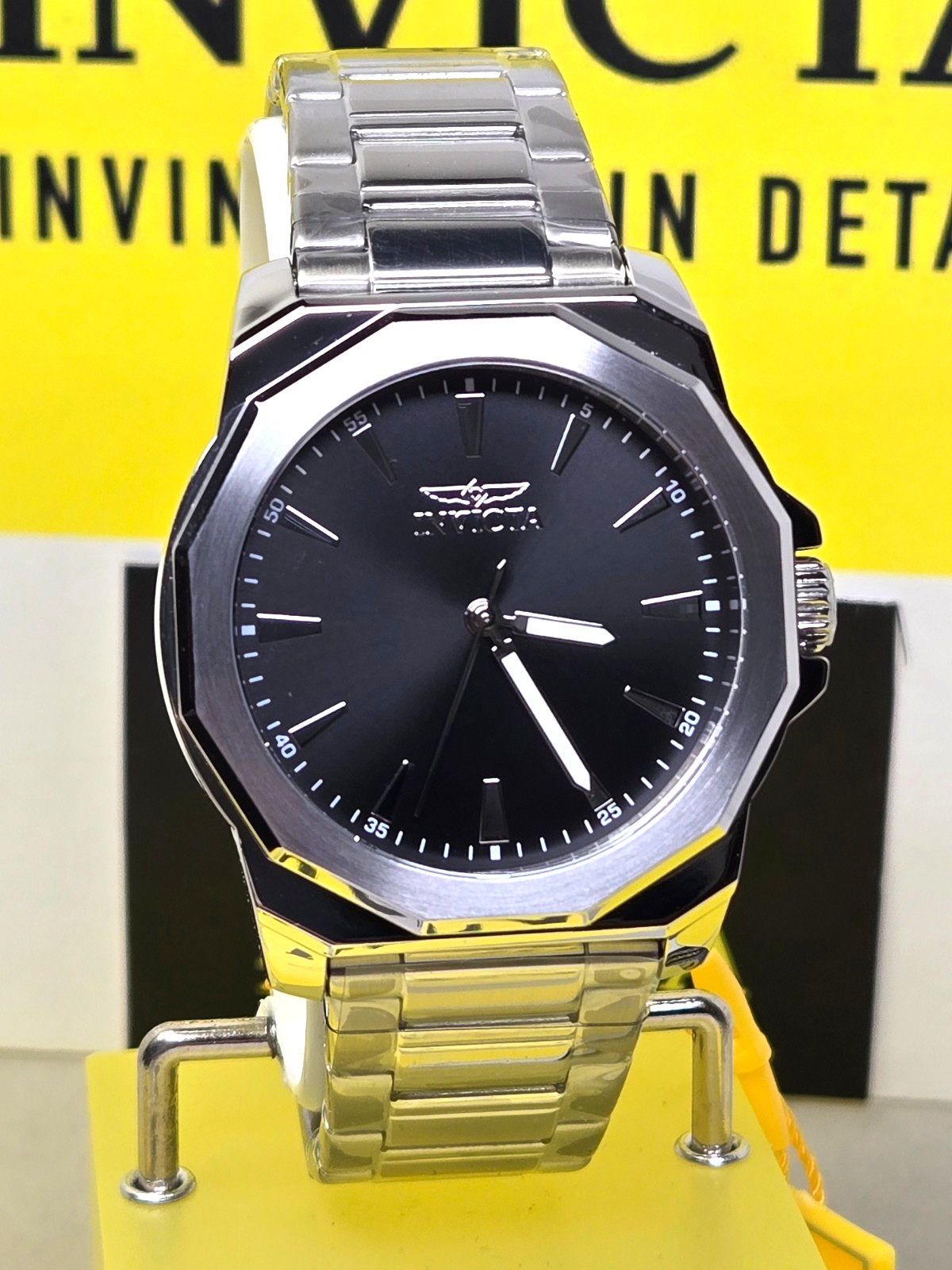 Invicta Speedway Dominus Men’s Watch – 42mm. Steel, Silver with Black Dial NEW!!