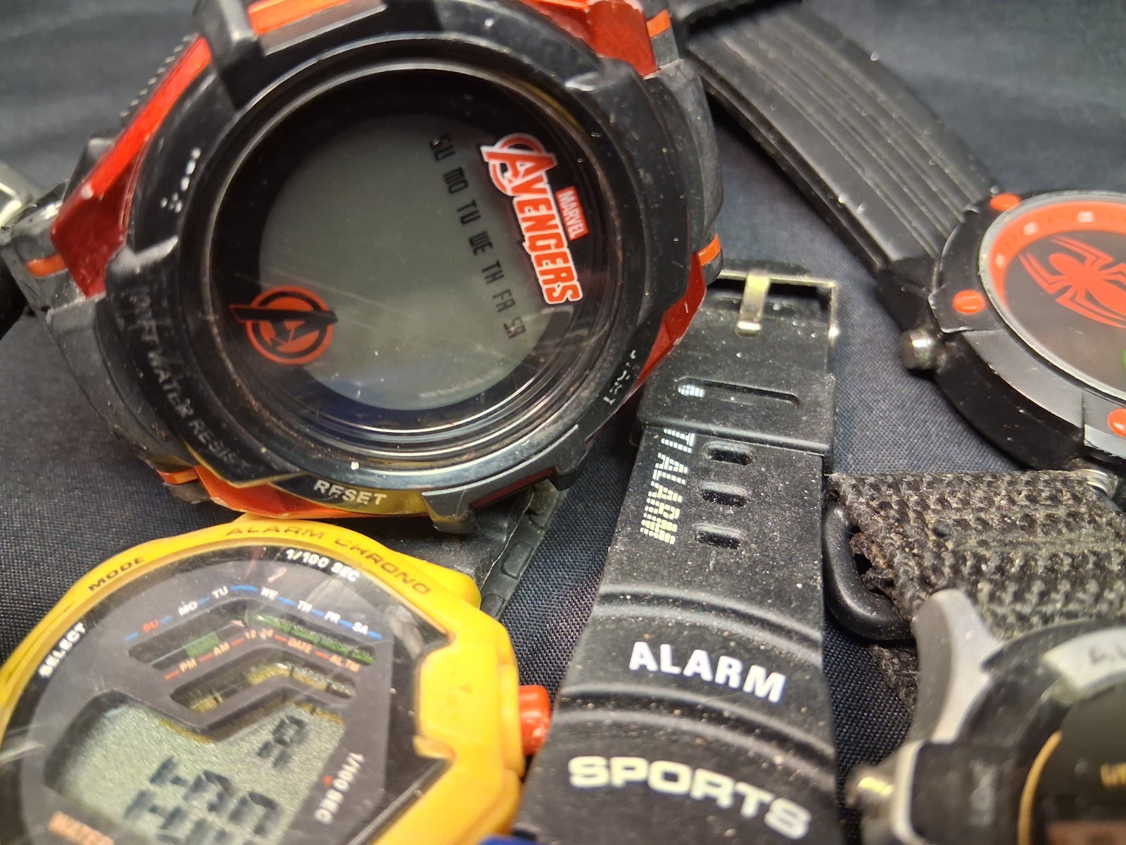 Lot of 7 Mens Digital Watches. Various Models. As Is, For Parts Or Repair