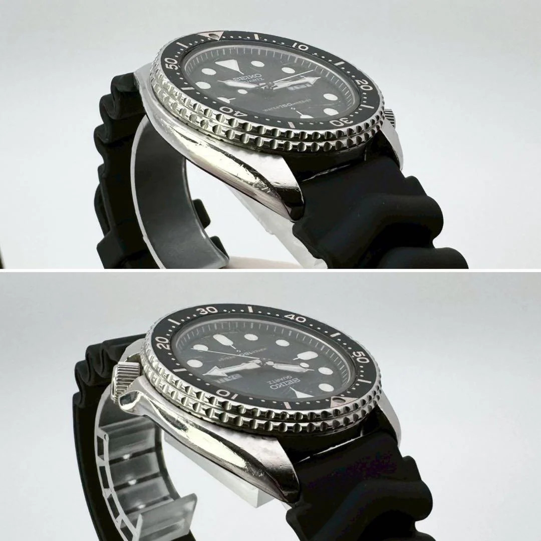 SEIKO 7548-7000 Quartz 42mm Black Day Date Rotating Bezel