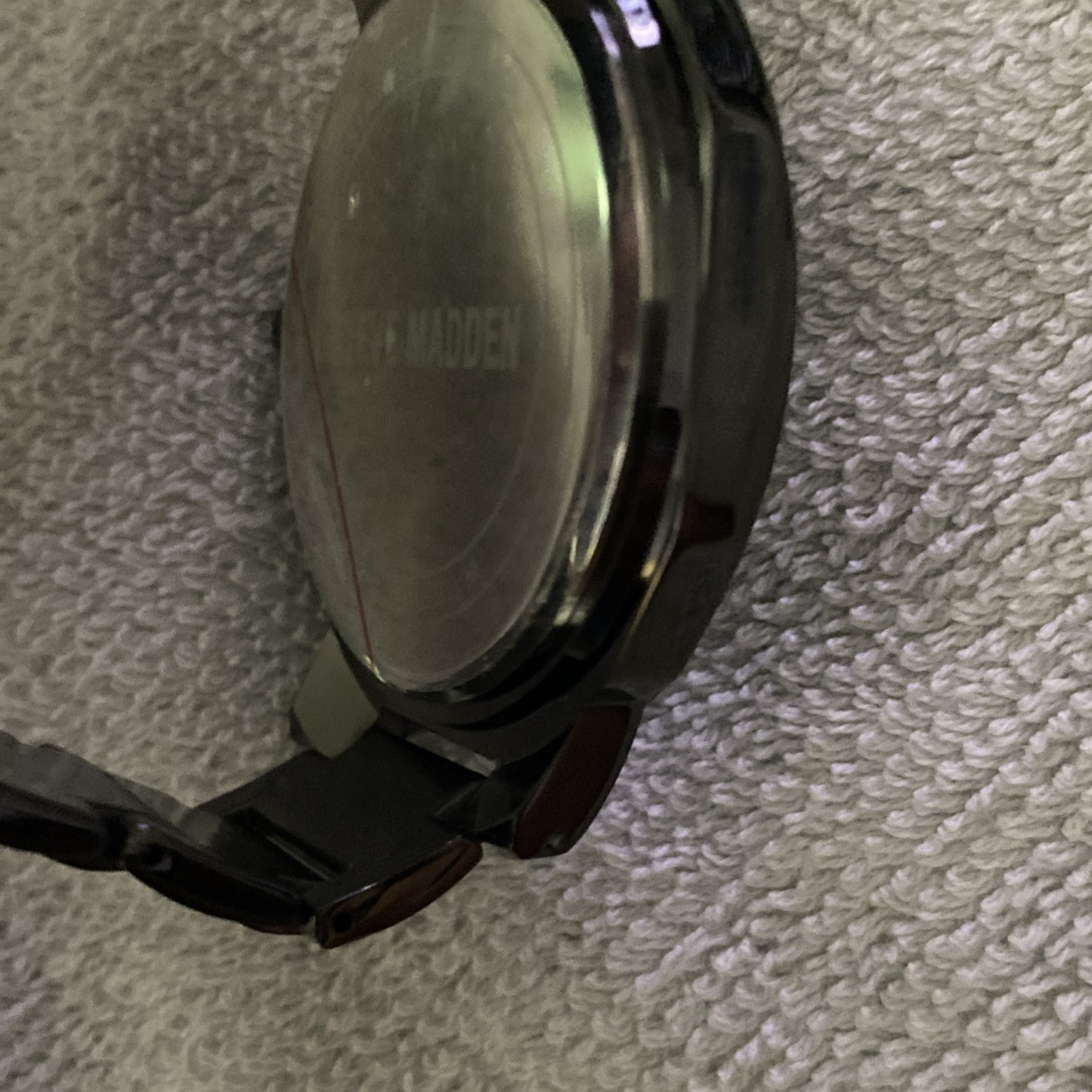 Steve Madden Men’s Black Jet Tone Watch & Multi Bracelet