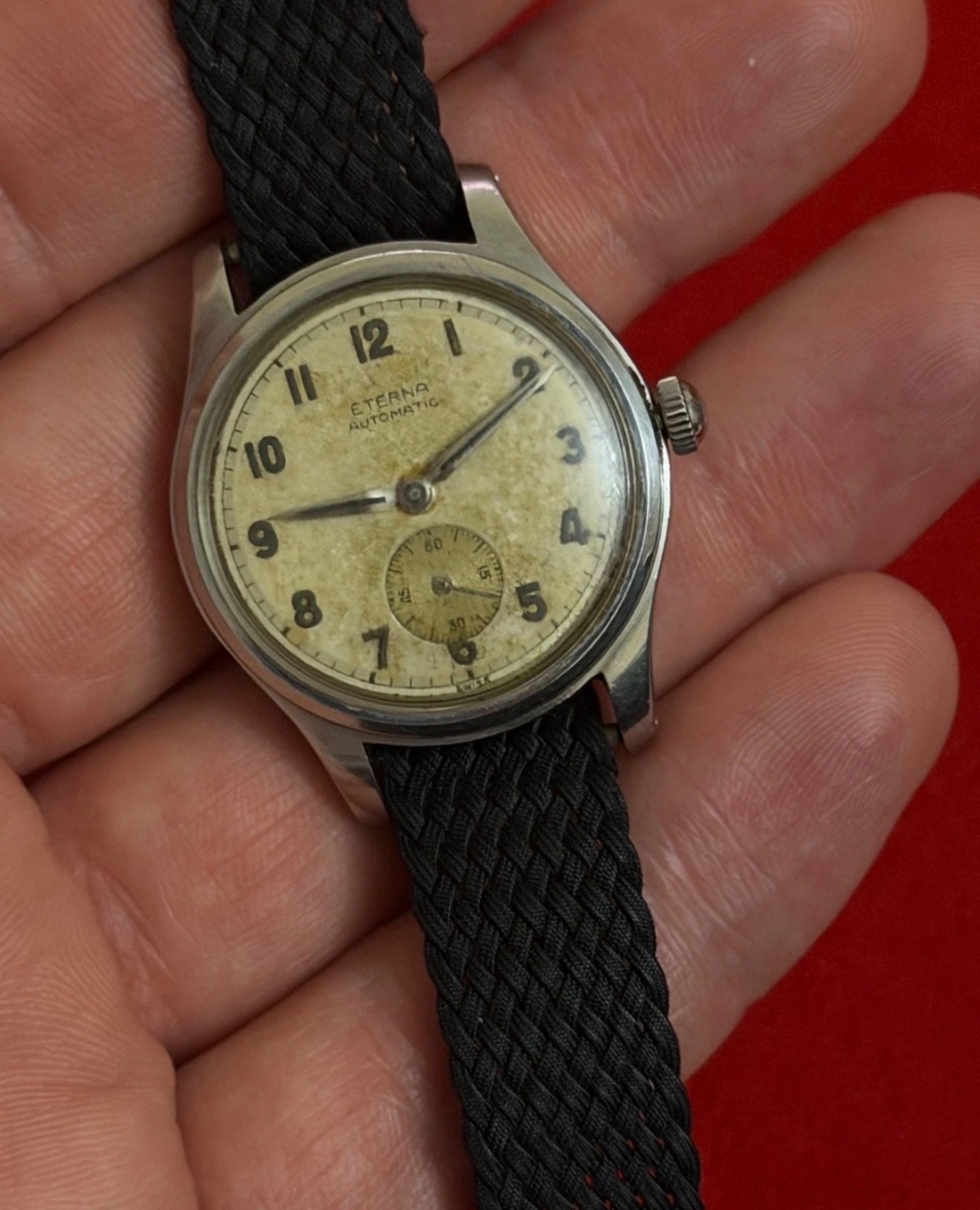 Vintage WW2 ETERNA Automatic Bumper Military Men’s Watch Cal 835 32 mm