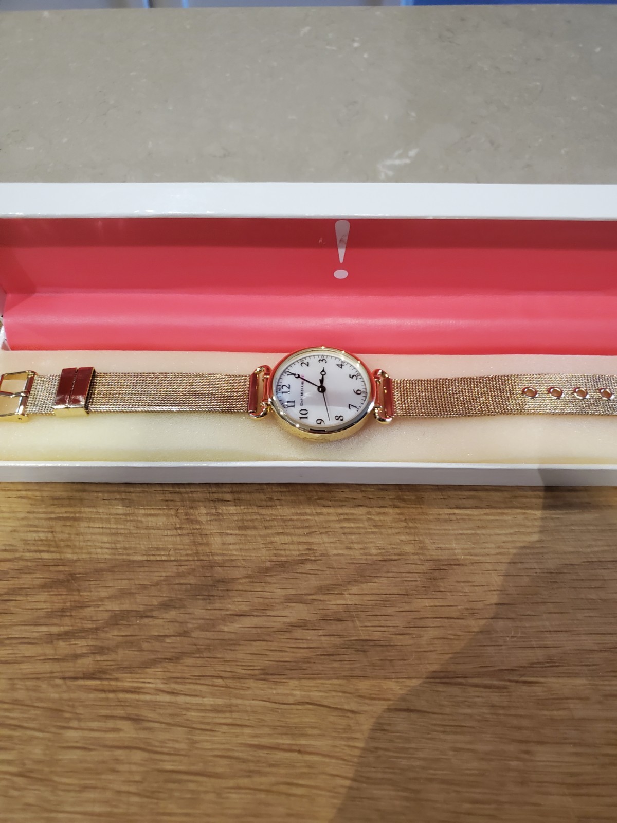 Isaac Mizrahi Live! Gold Cushion Case Women’s Watch Rarely Worn.