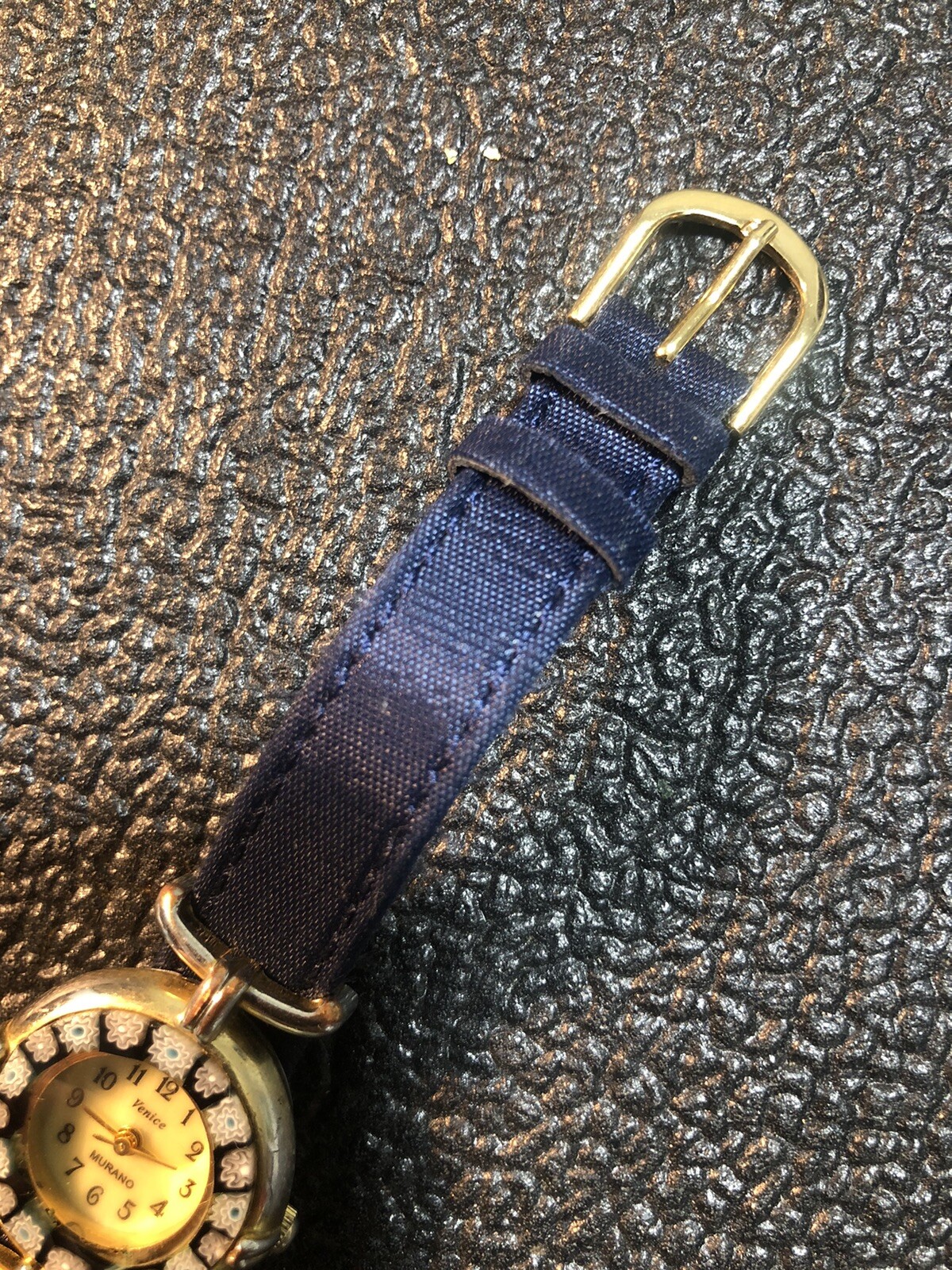 Venice Murano Millefiori Women’s Watch 24mm Navy Blue New Peugeot Band & Battery