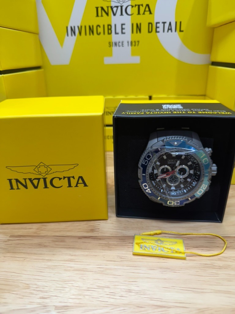 Invicta TI-22 Kaiju 49486 Men’s 65mm Titanium Quartz Chrono Blue Bezel Watch NEW