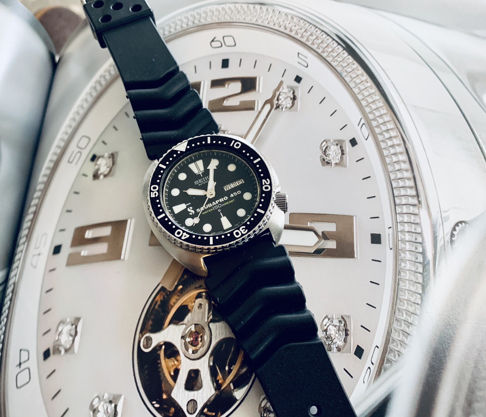 SEIKO 1984 VINT 6309-7049″TURTLE” SCUBAPRO 450 DIVERS WATCH,AUTO JAPAN MOVM’T A