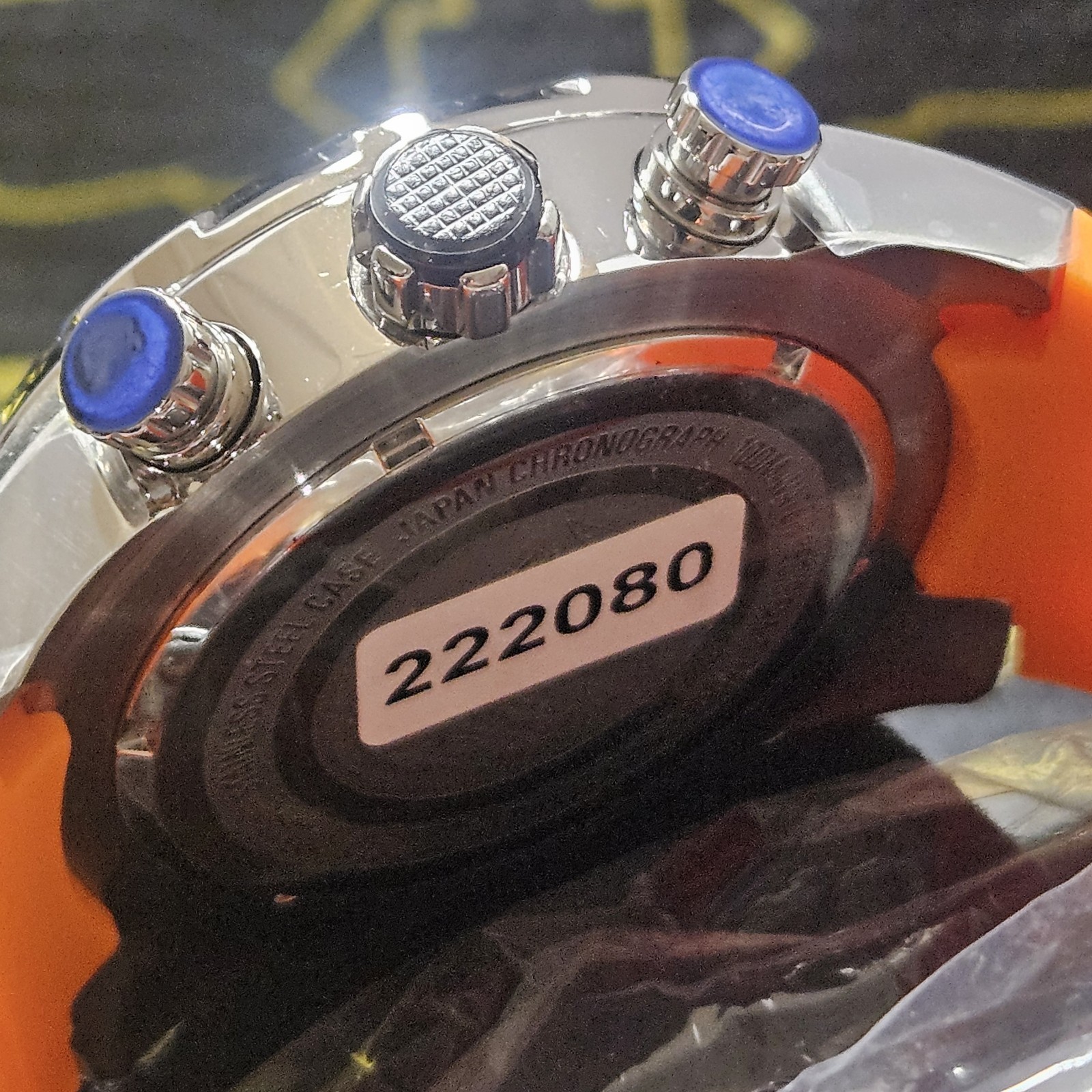 Invicta Mens Speedway Chronograph 50mm Black Dial Orange Strap Quartz Watch